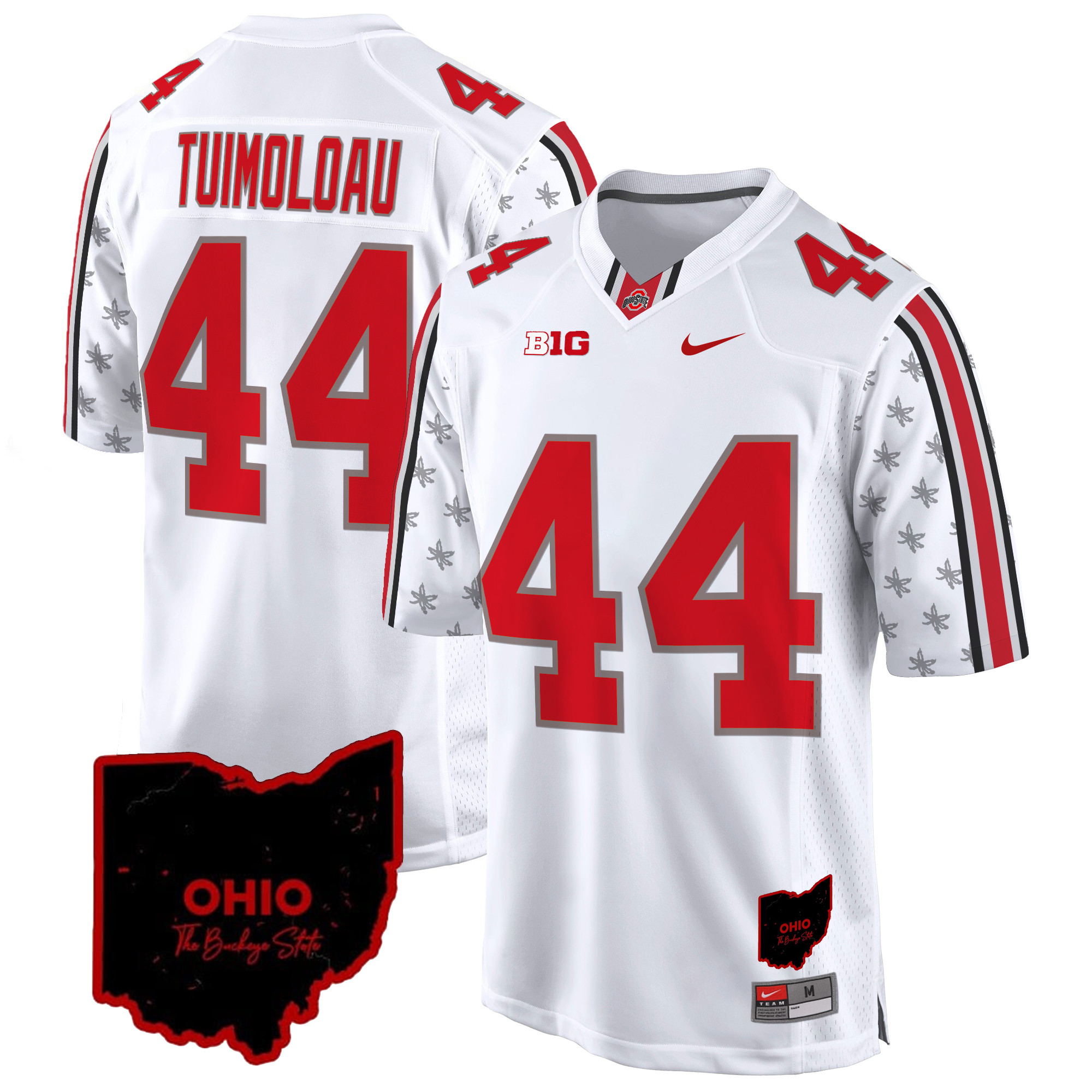 Men's Ohio State Buckeyes 2024 Home Patch Game Jersey - All Stitched