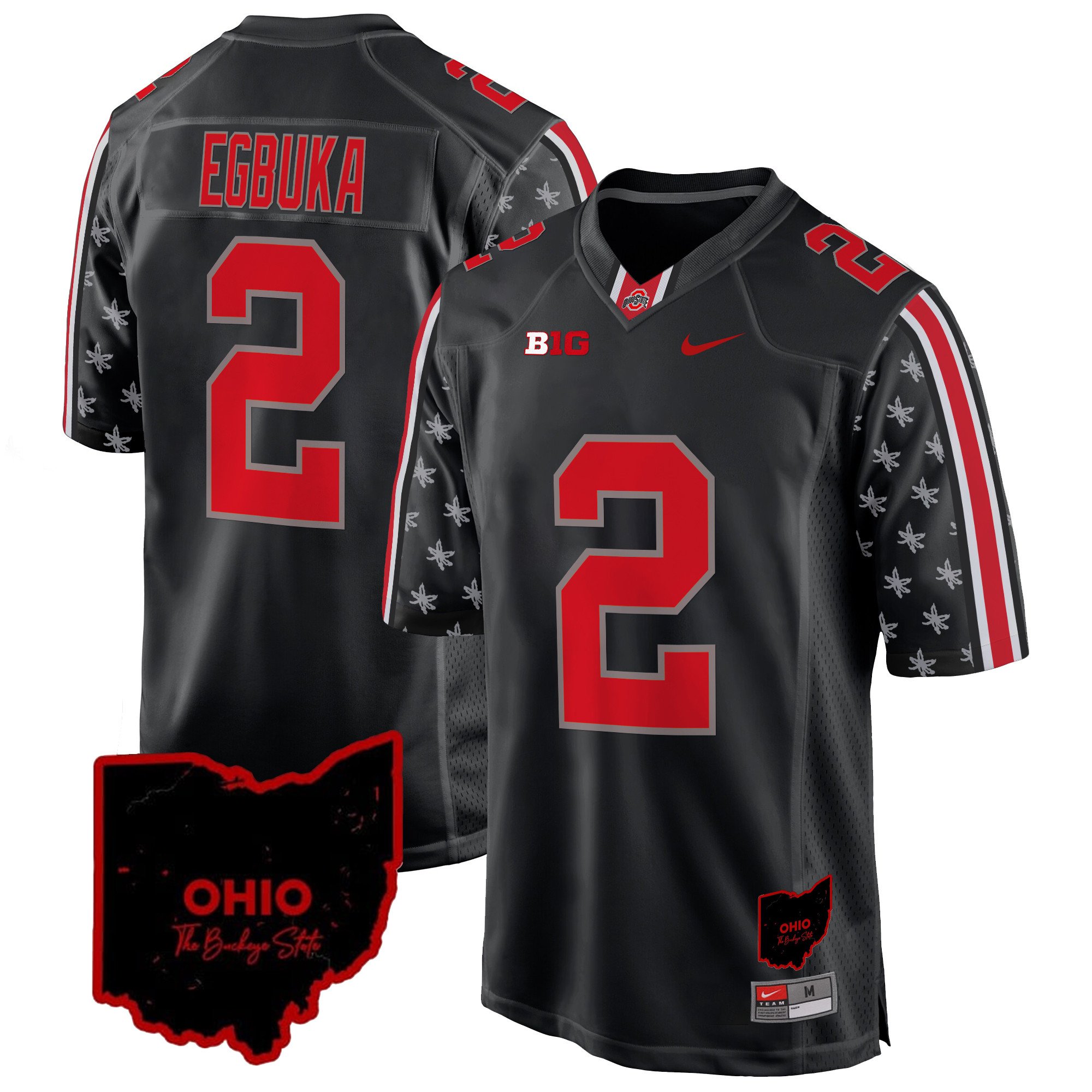 Men's Ohio State Buckeyes 2024 Home Patch Game Jersey - All Stitched