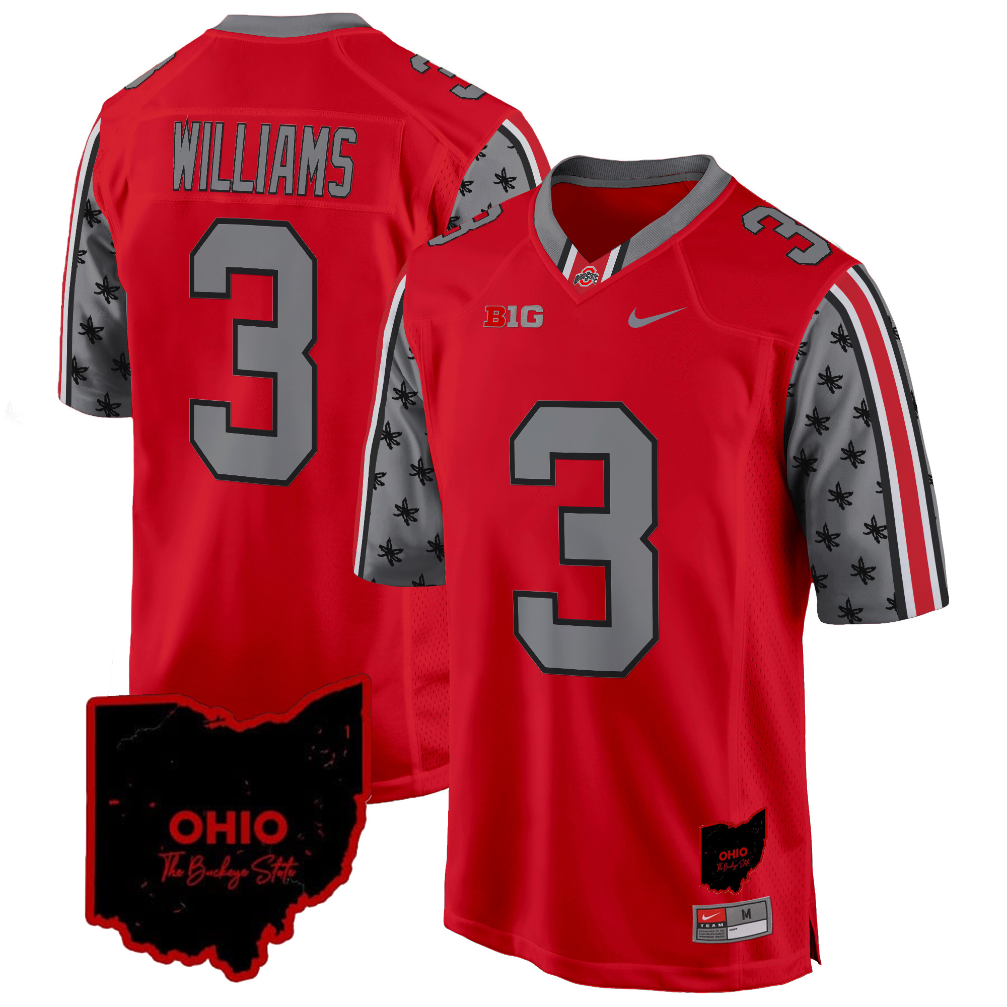 Men's Ohio State Buckeyes 2024 Home Patch Game Jersey - All Stitched