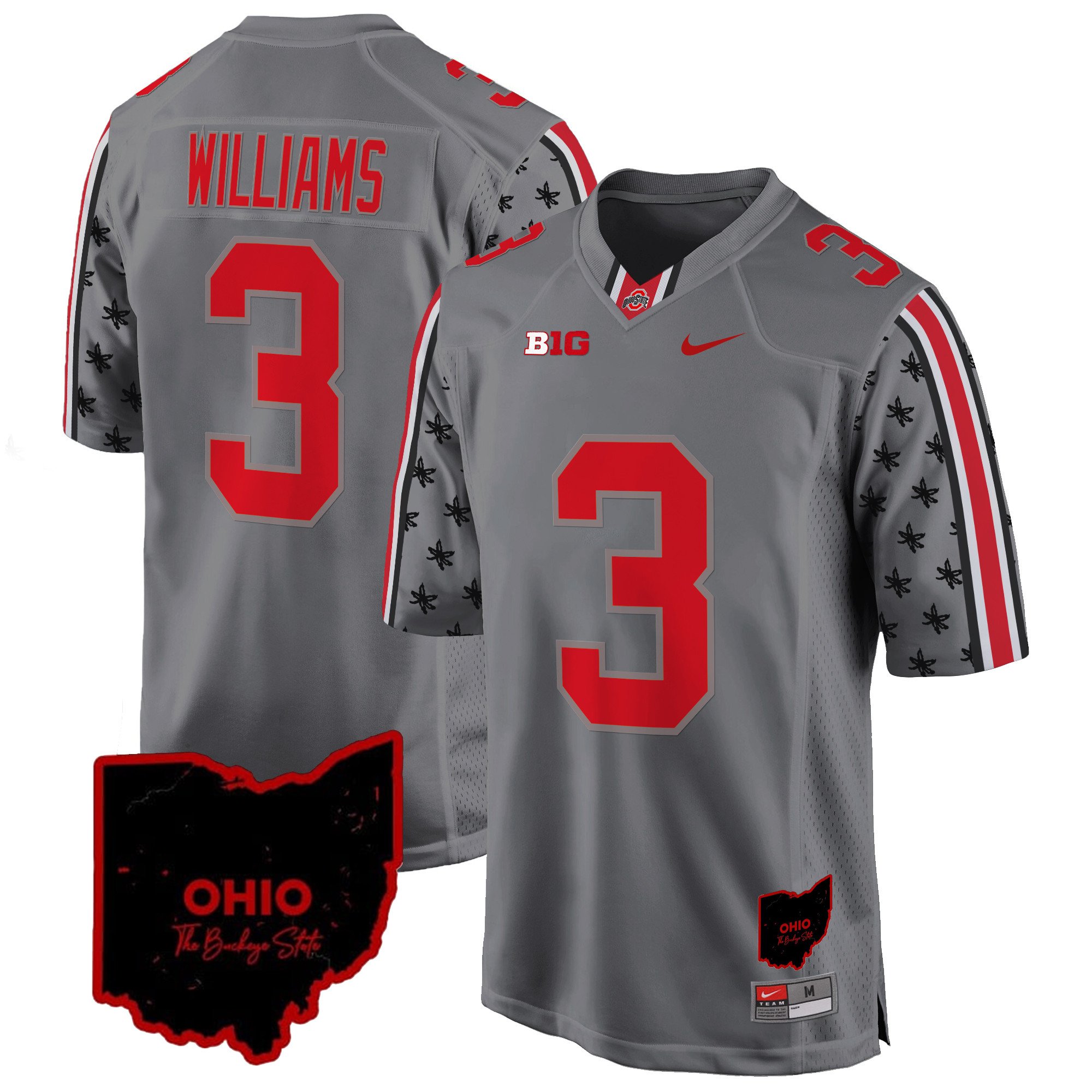 Men's Ohio State Buckeyes 2024 Home Patch Game Jersey - All Stitched