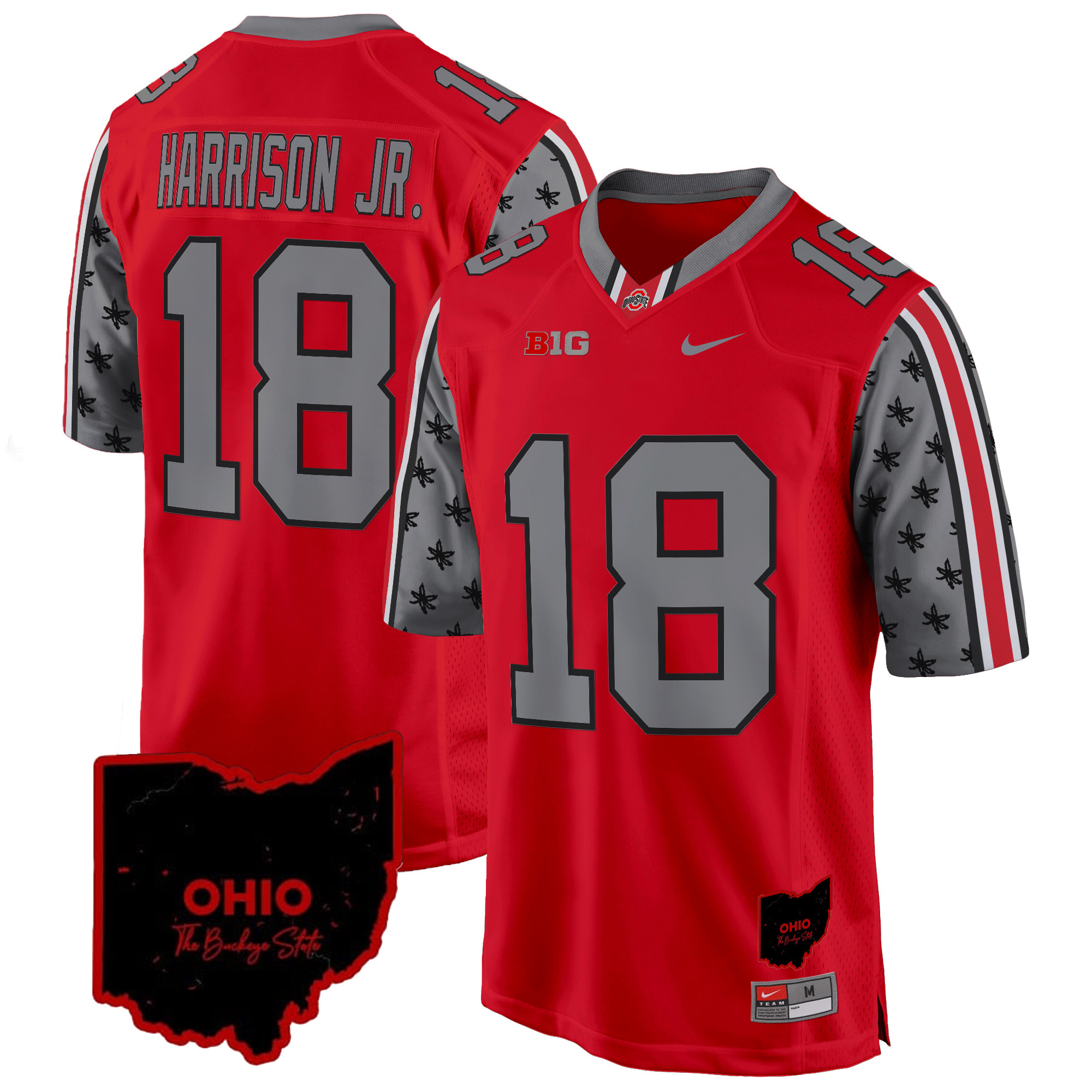Men's Ohio State Buckeyes 2024 Home Patch Game Jersey - All Stitched