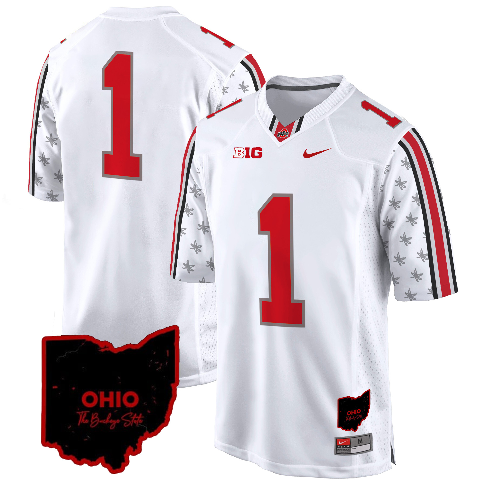 Men's Ohio State Buckeyes 2024 Home Patch Game Jersey - All Stitched