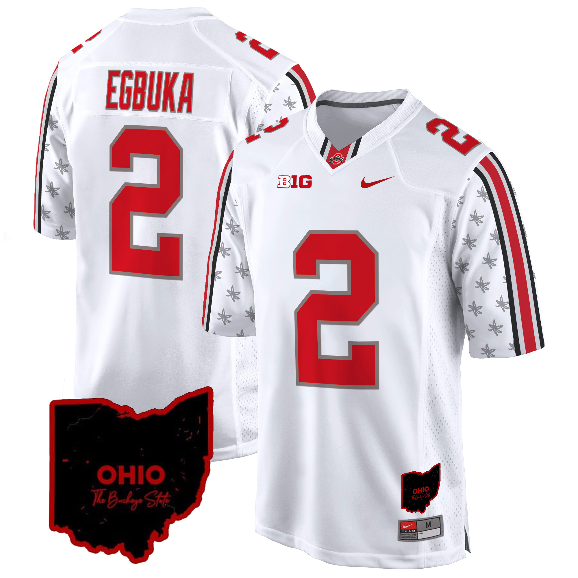 Men's Ohio State Buckeyes 2024 Home Patch Game Jersey - All Stitched