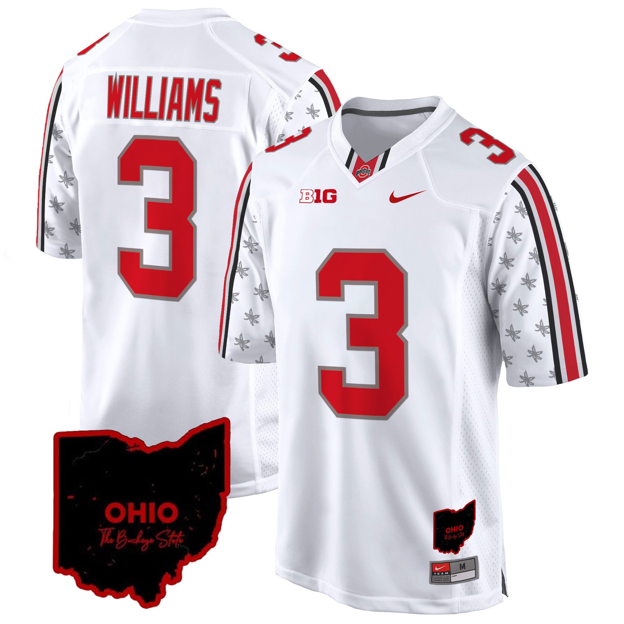 Men's Ohio State Buckeyes 2024 Home Patch Game Jersey - All Stitched