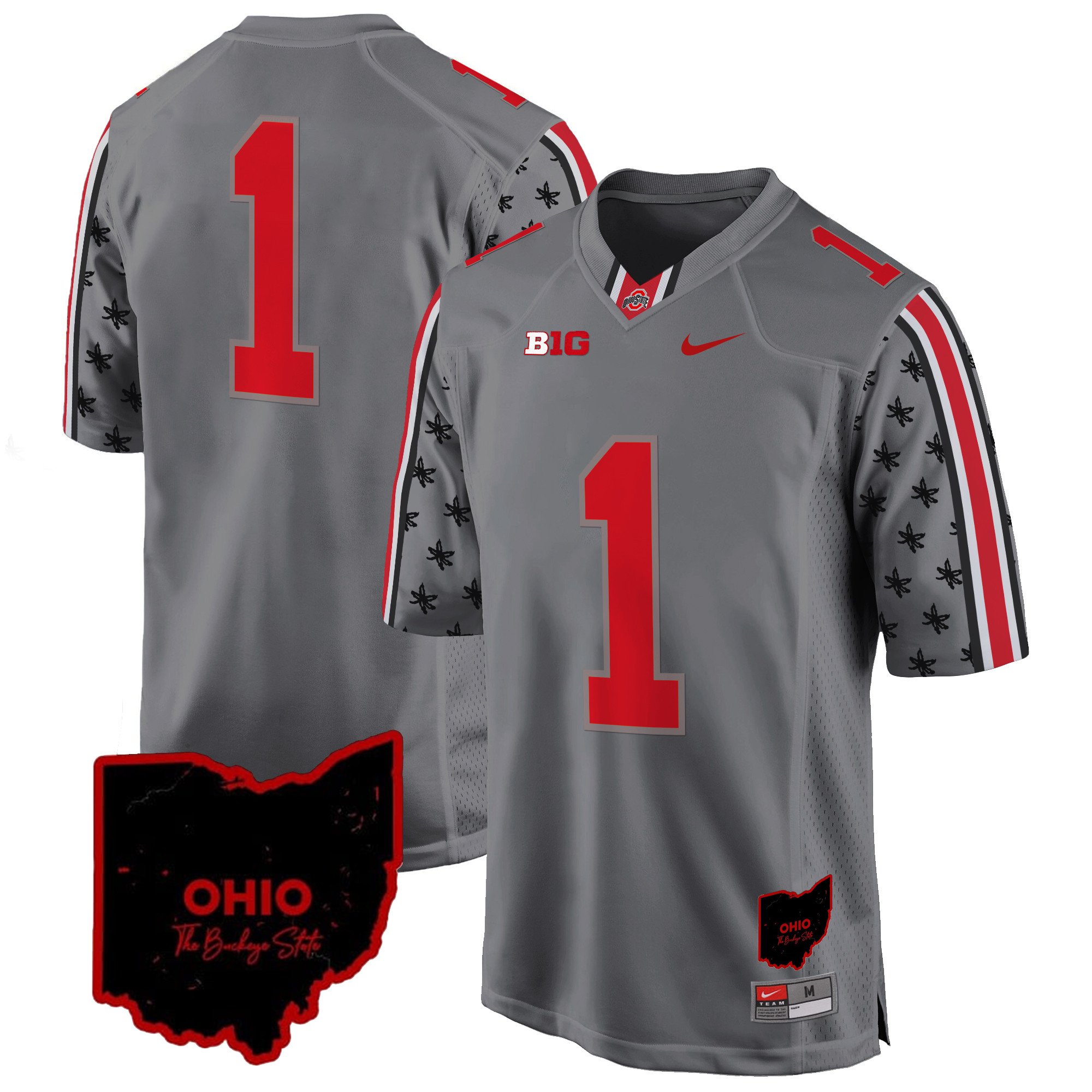 Men's Ohio State Buckeyes 2024 Home Patch Game Jersey - All Stitched