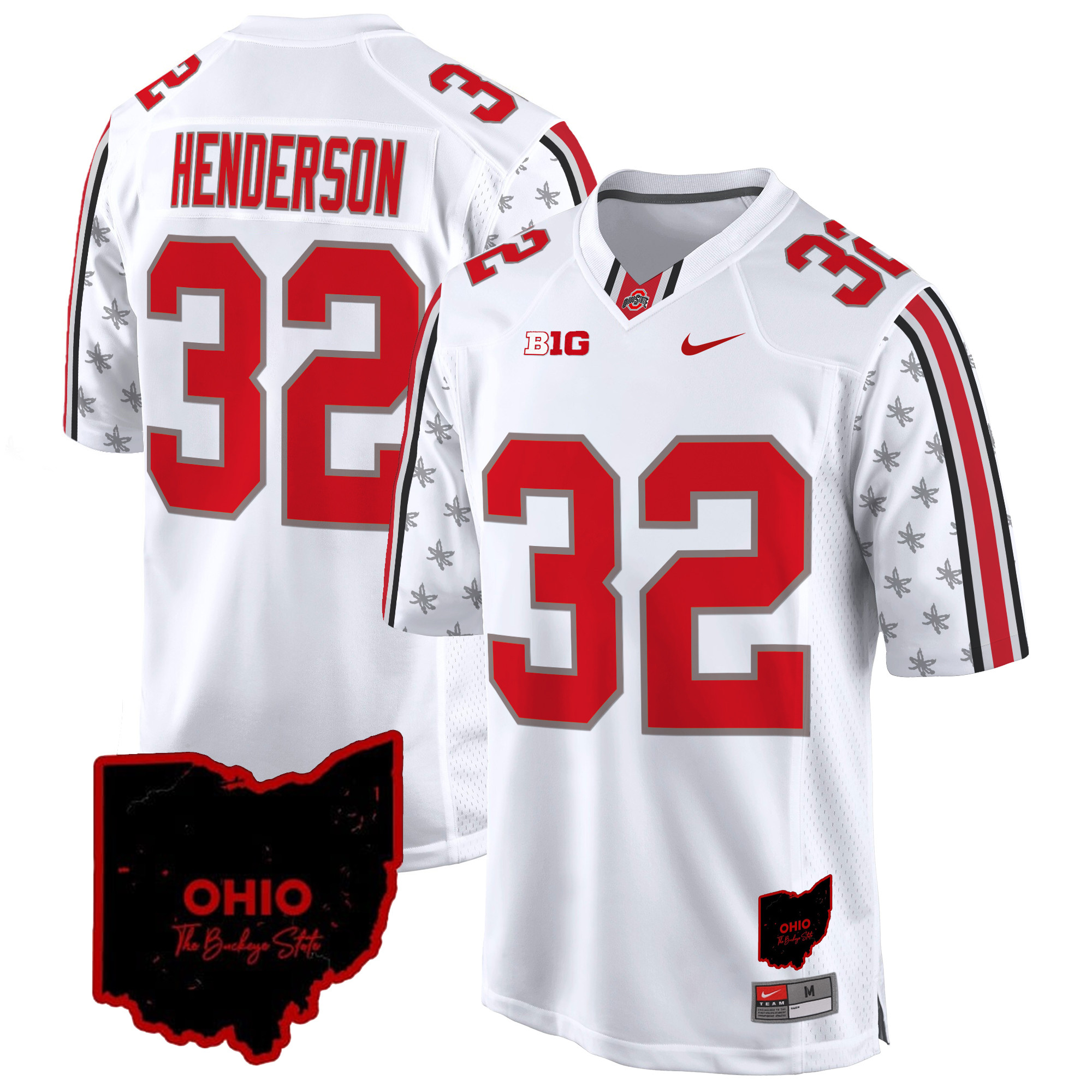 Men's Ohio State Buckeyes 2024 Home Patch Game Jersey - All Stitched