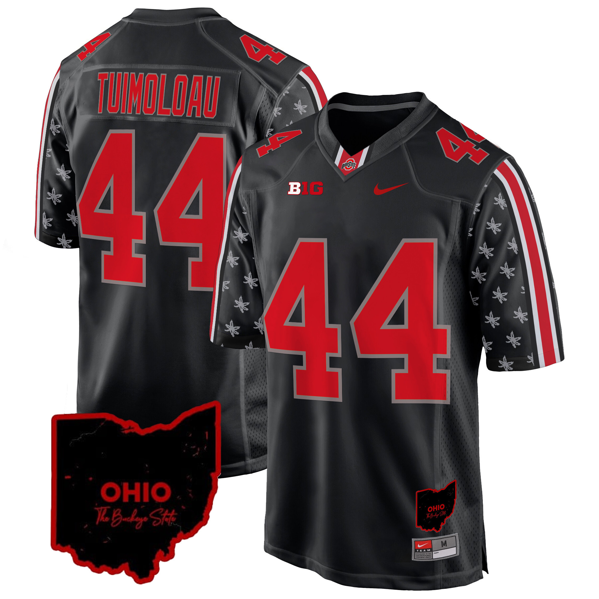 Men's Ohio State Buckeyes 2024 Home Patch Game Jersey - All Stitched