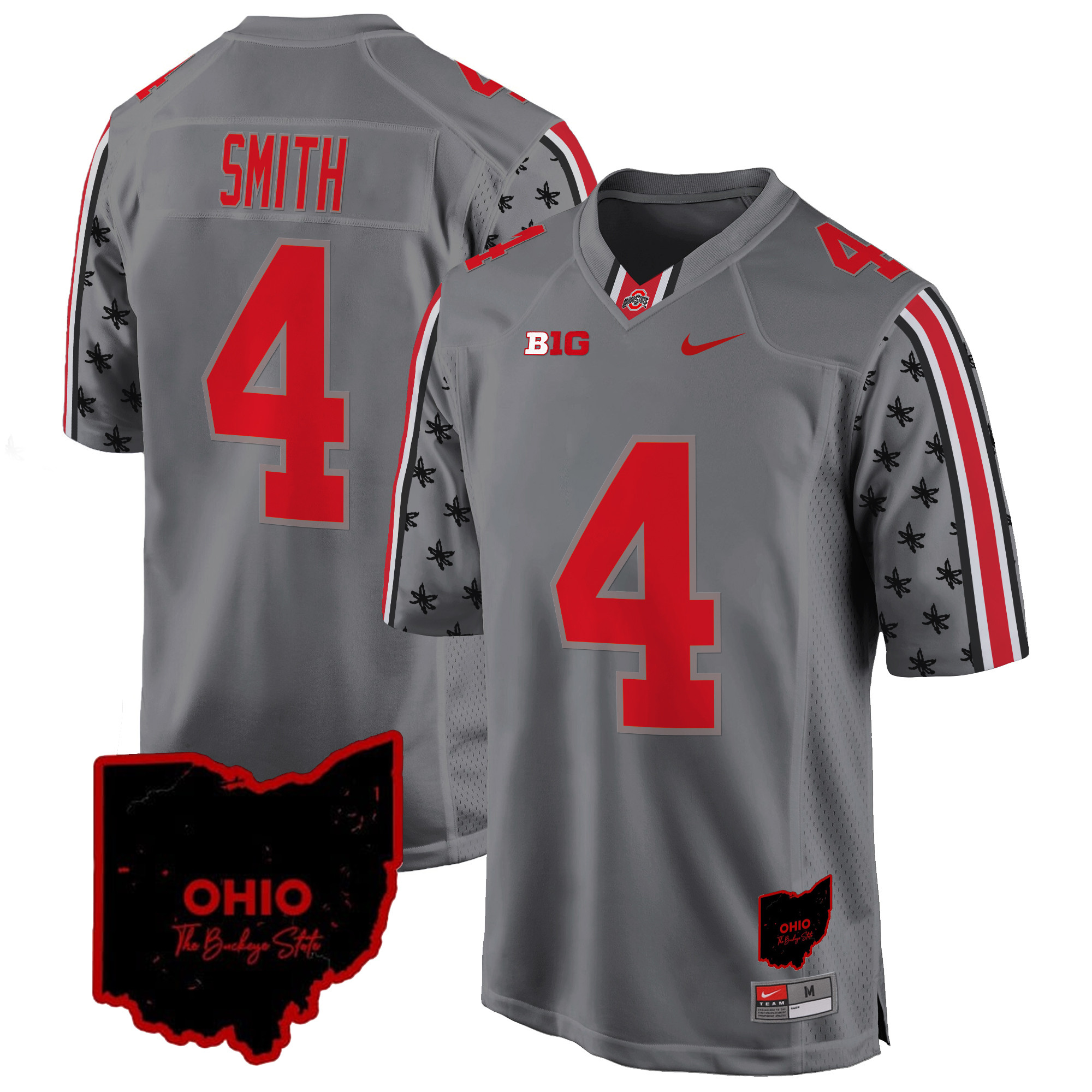 Men's Ohio State Buckeyes 2024 Home Patch Game Jersey - All Stitched