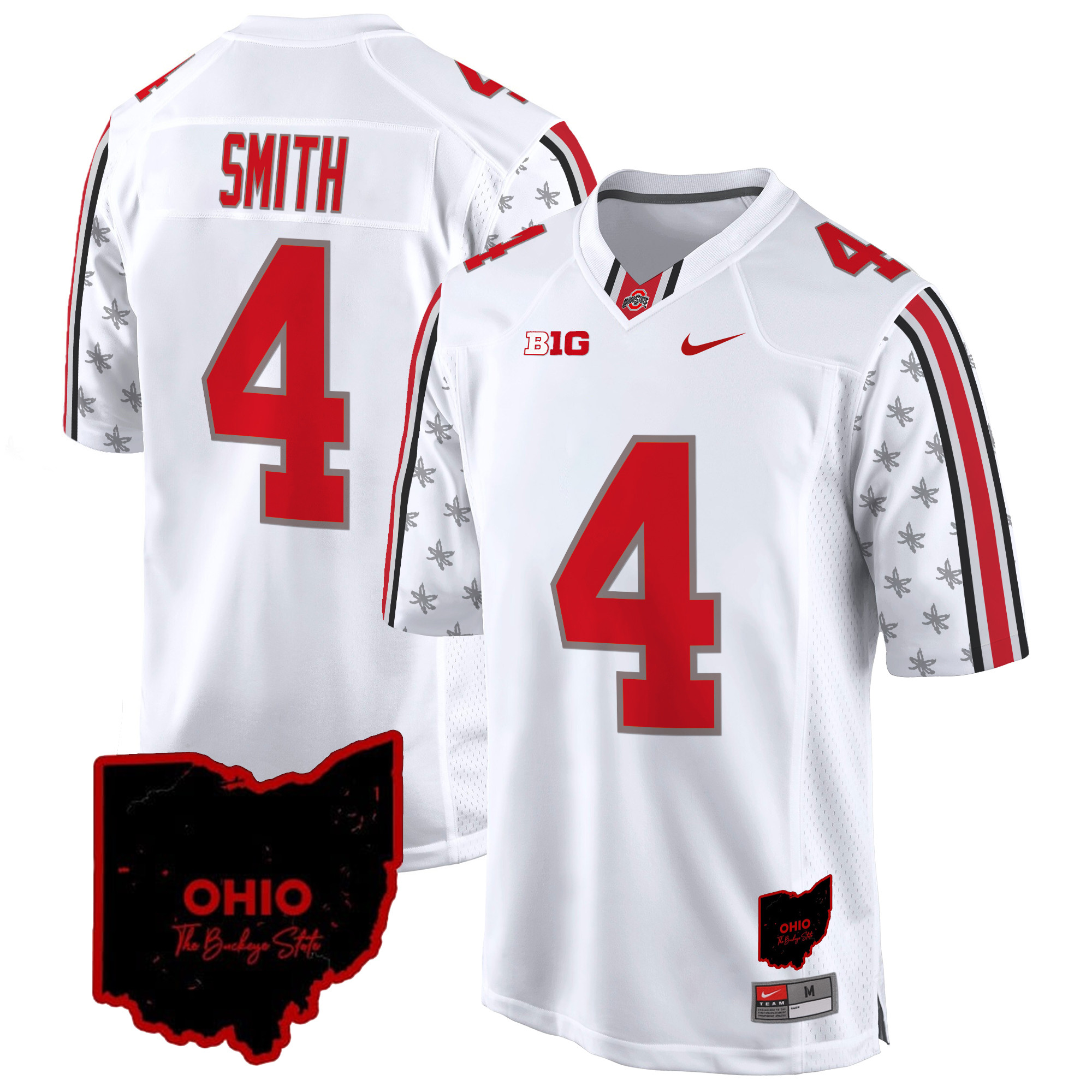 Men's Ohio State Buckeyes 2024 Home Patch Game Jersey - All Stitched