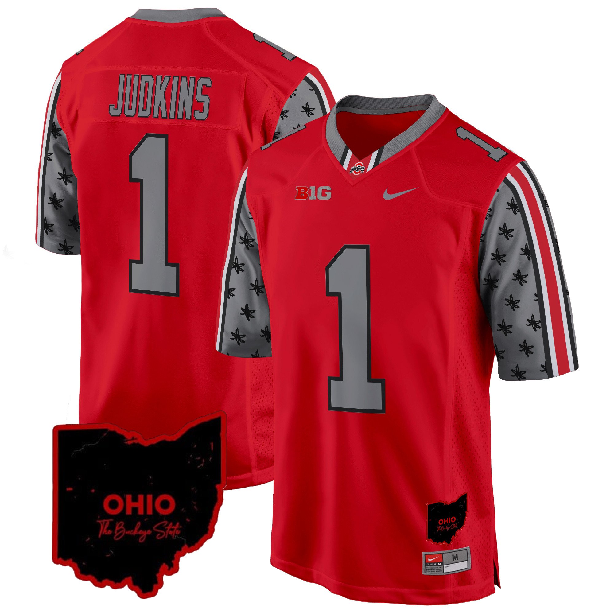 Men's Ohio State Buckeyes 2024 Home Patch Game Jersey - All Stitched