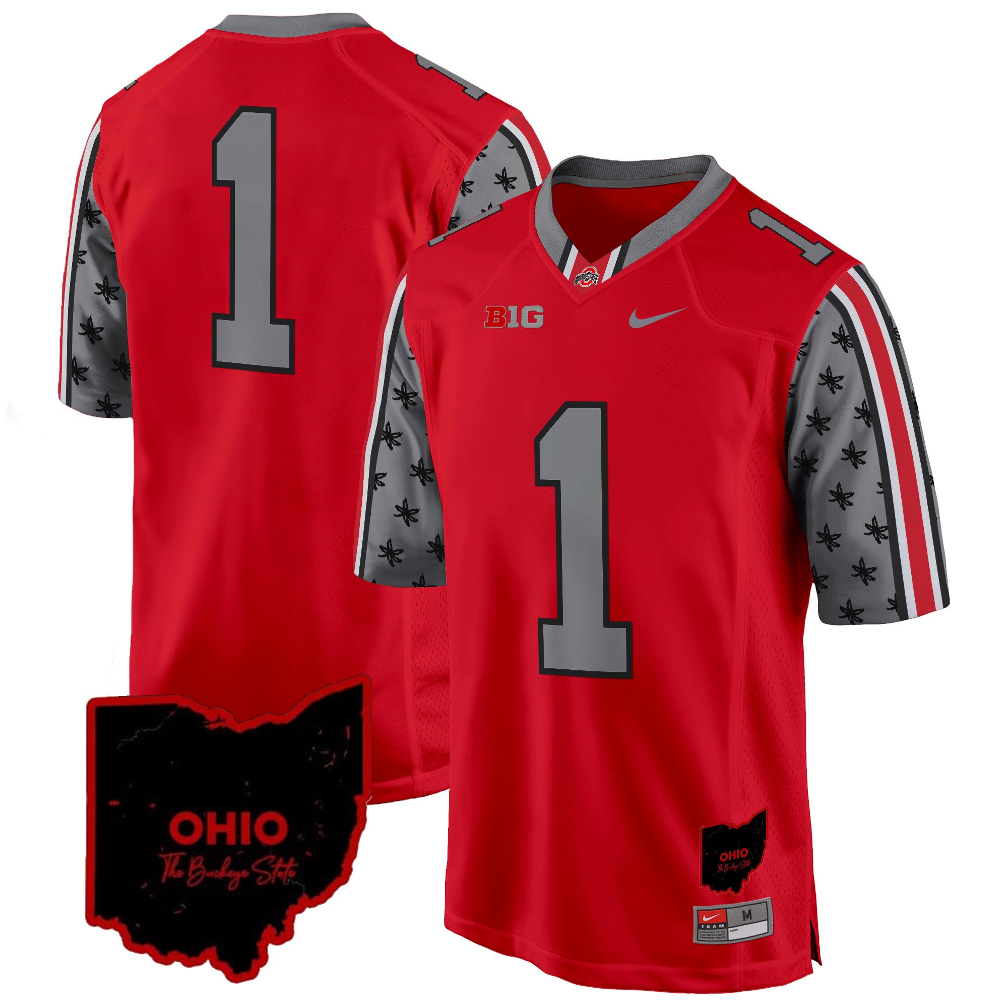 Men's Ohio State Buckeyes 2024 Home Patch Game Jersey - All Stitched