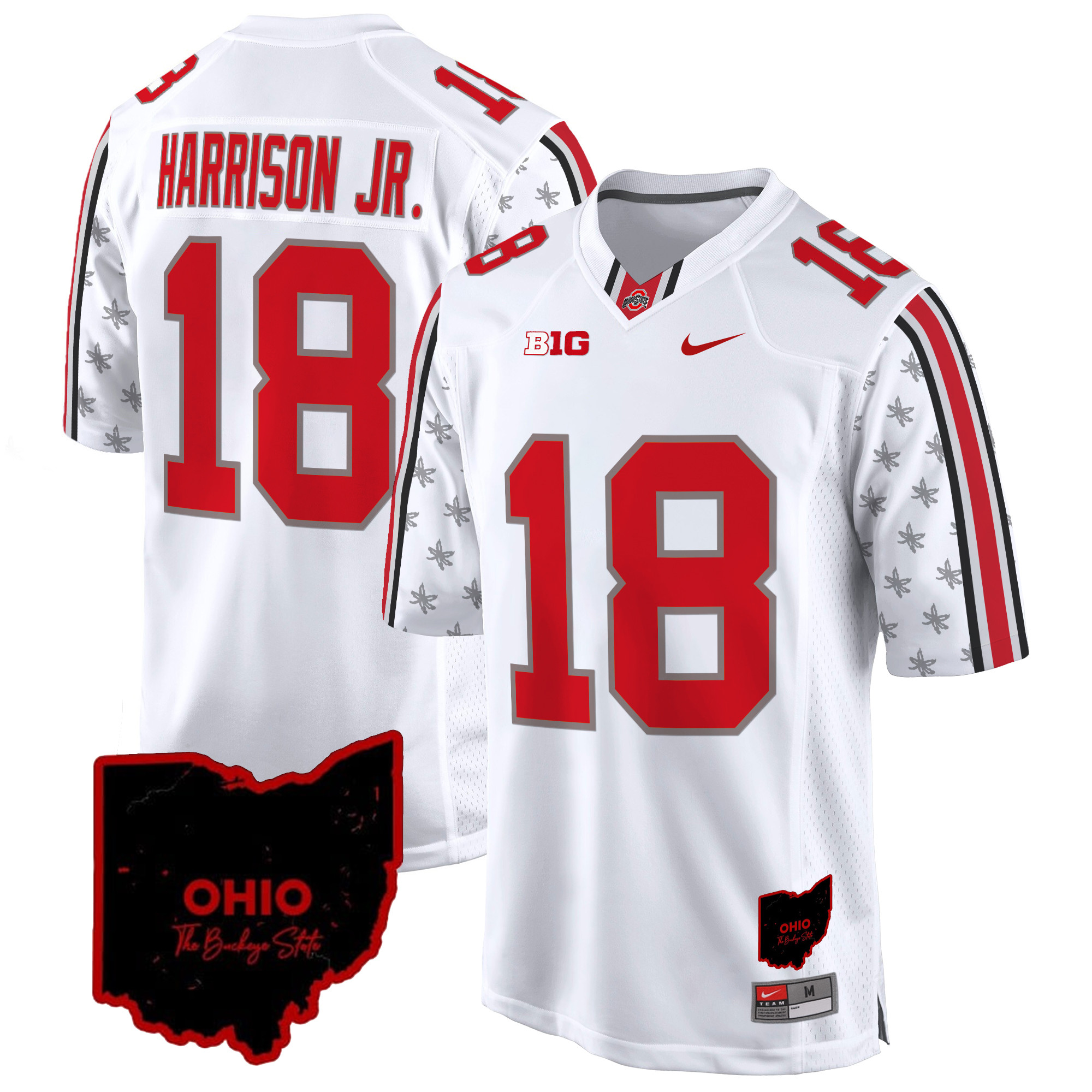 Men's Ohio State Buckeyes 2024 Home Patch Game Jersey - All Stitched