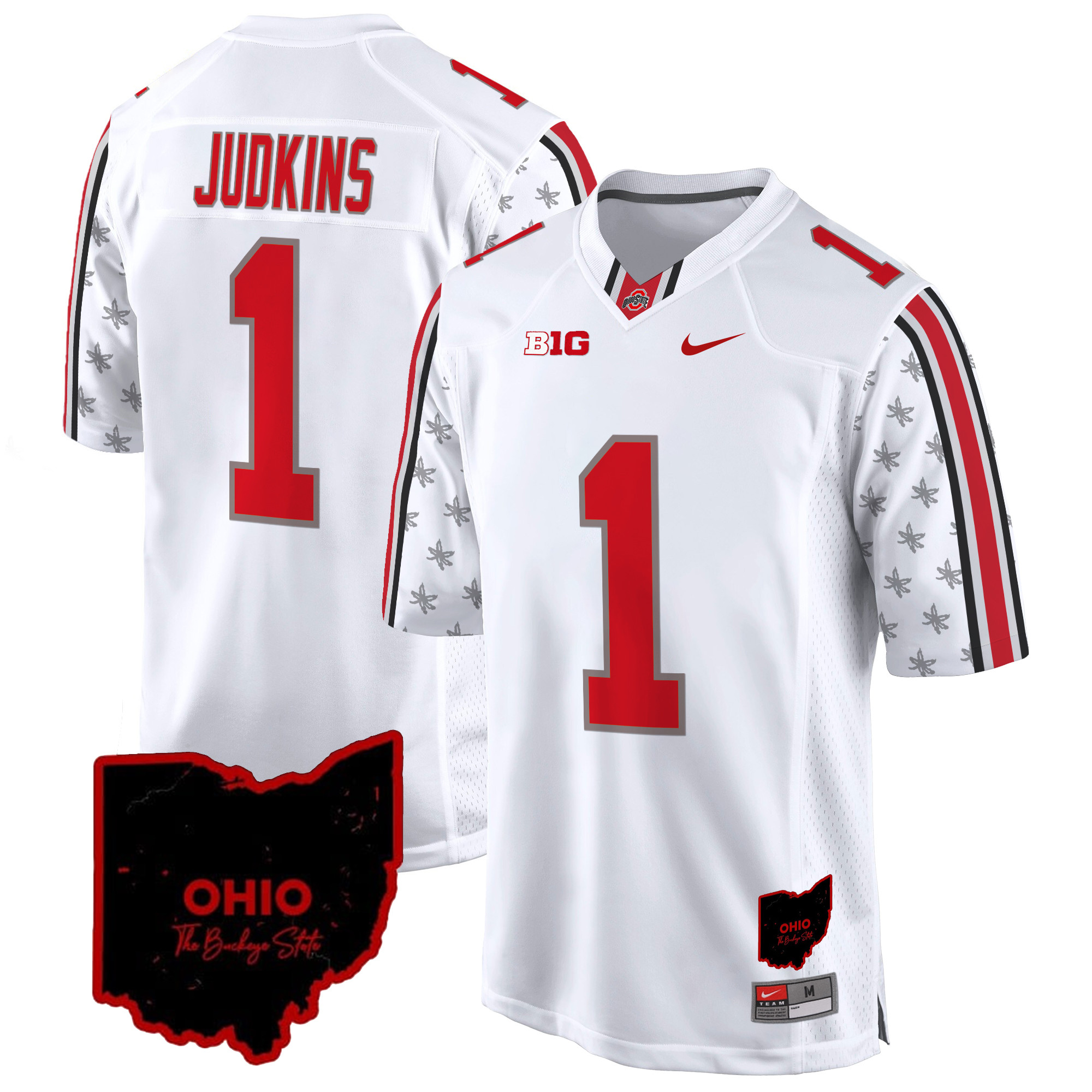 Men's Ohio State Buckeyes 2024 Home Patch Game Jersey - All Stitched