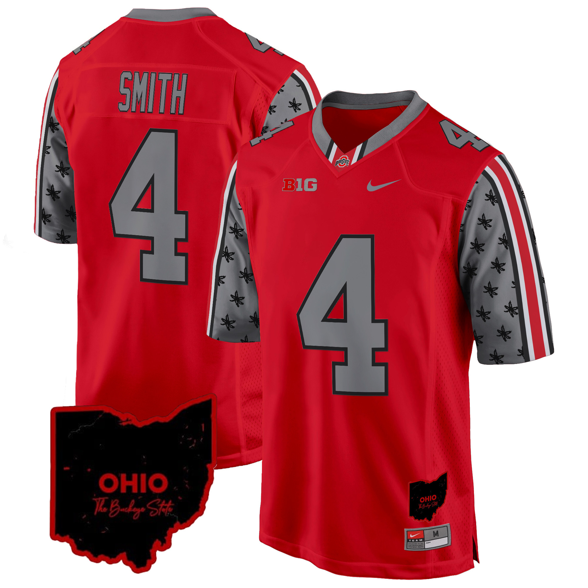 Men's Ohio State Buckeyes 2024 Home Patch Game Jersey - All Stitched