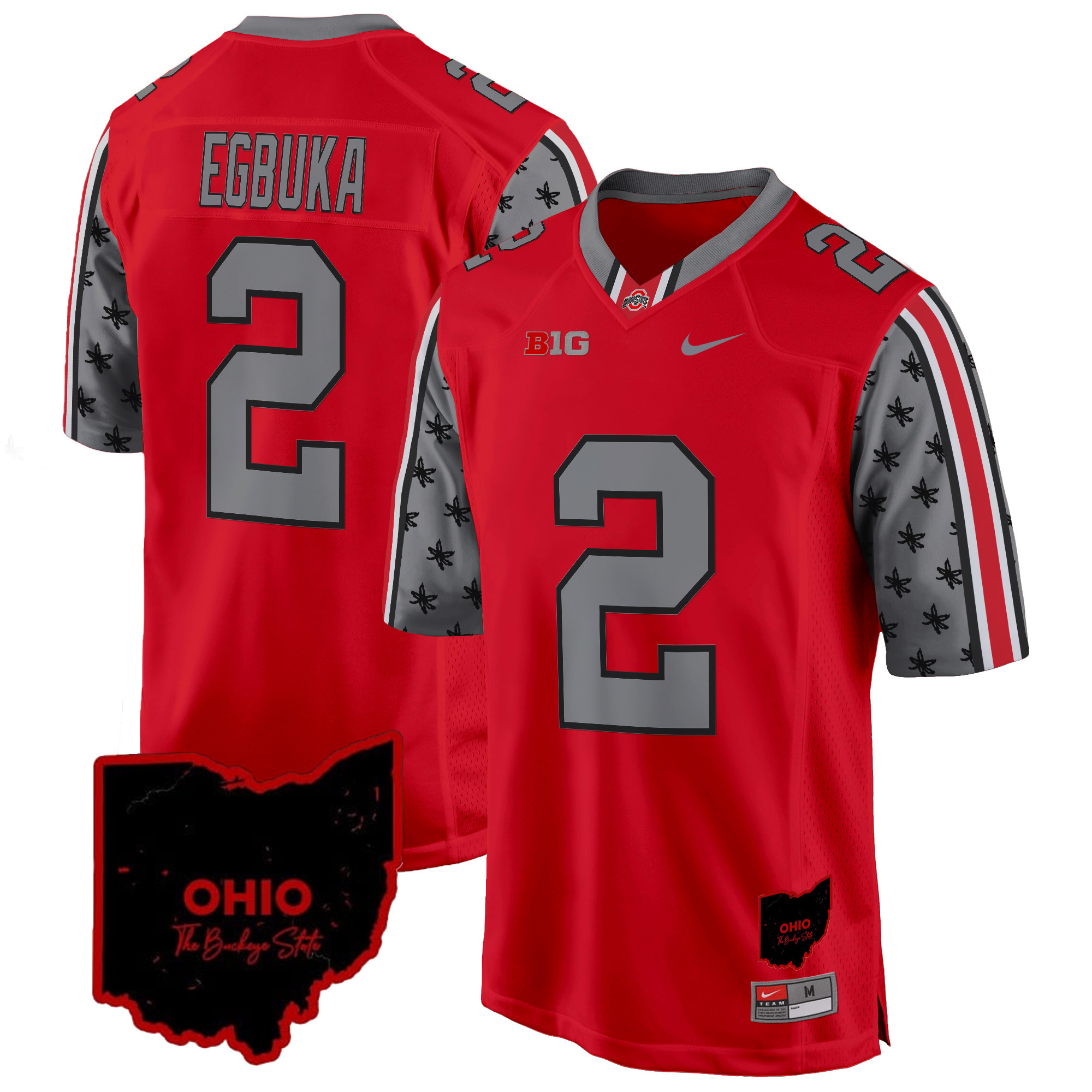 Men's Ohio State Buckeyes 2024 Home Patch Game Jersey - All Stitched