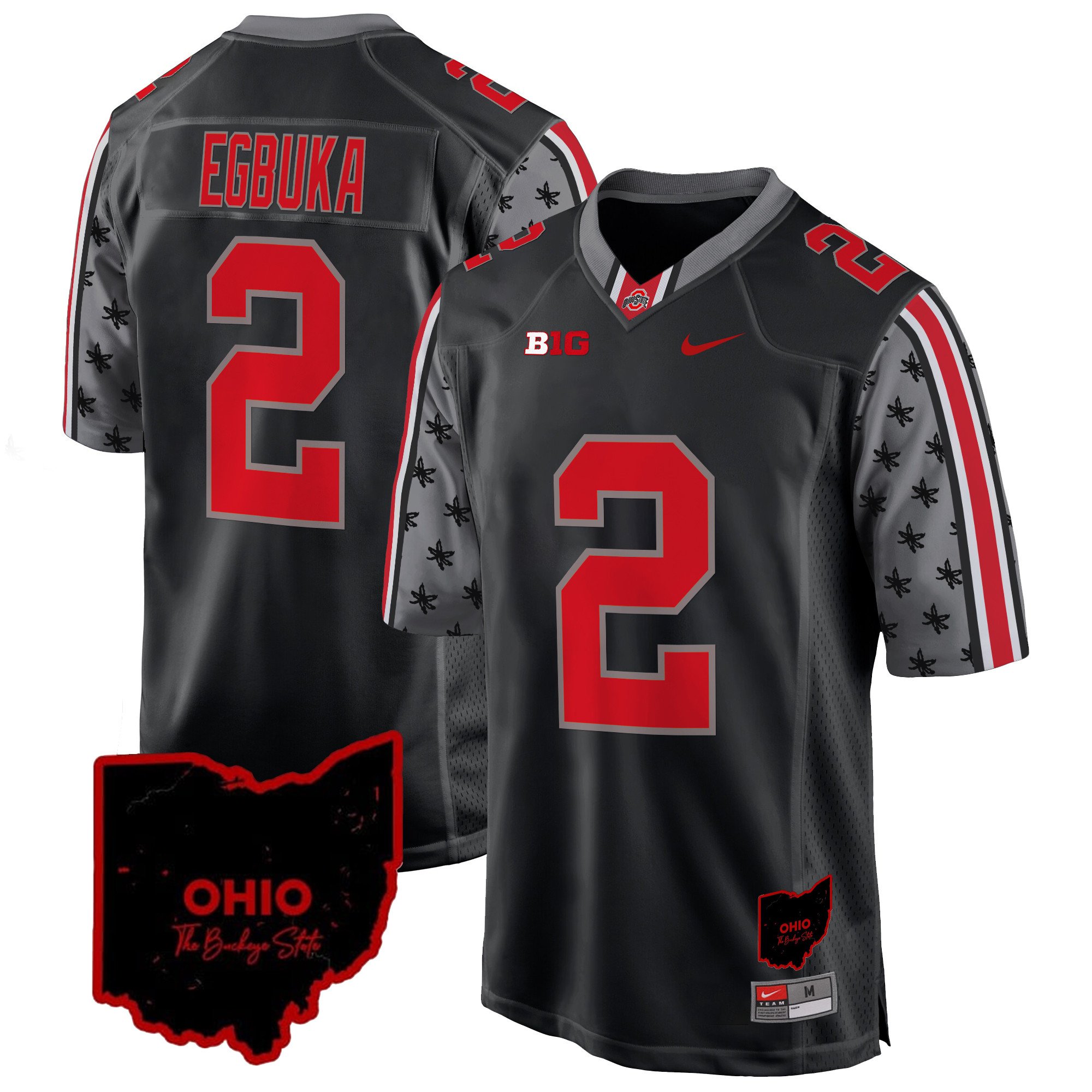 Men's Ohio State Buckeyes 2024 Home Patch Game Jersey - All Stitched