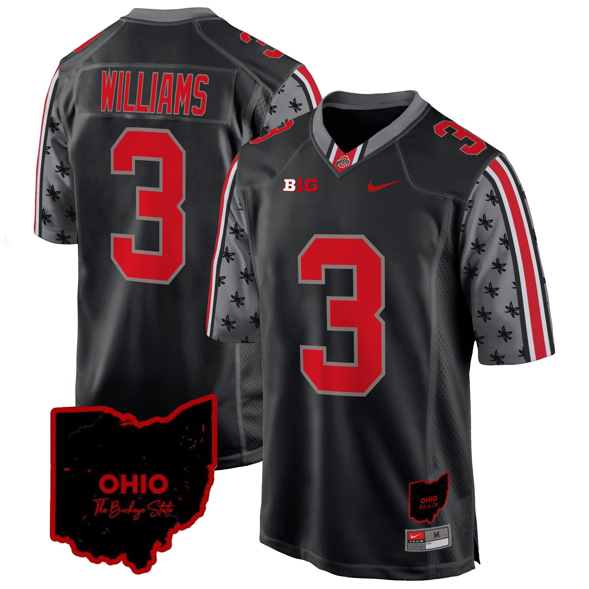 Men's Ohio State Buckeyes 2024 Home Patch Game Jersey - All Stitched
