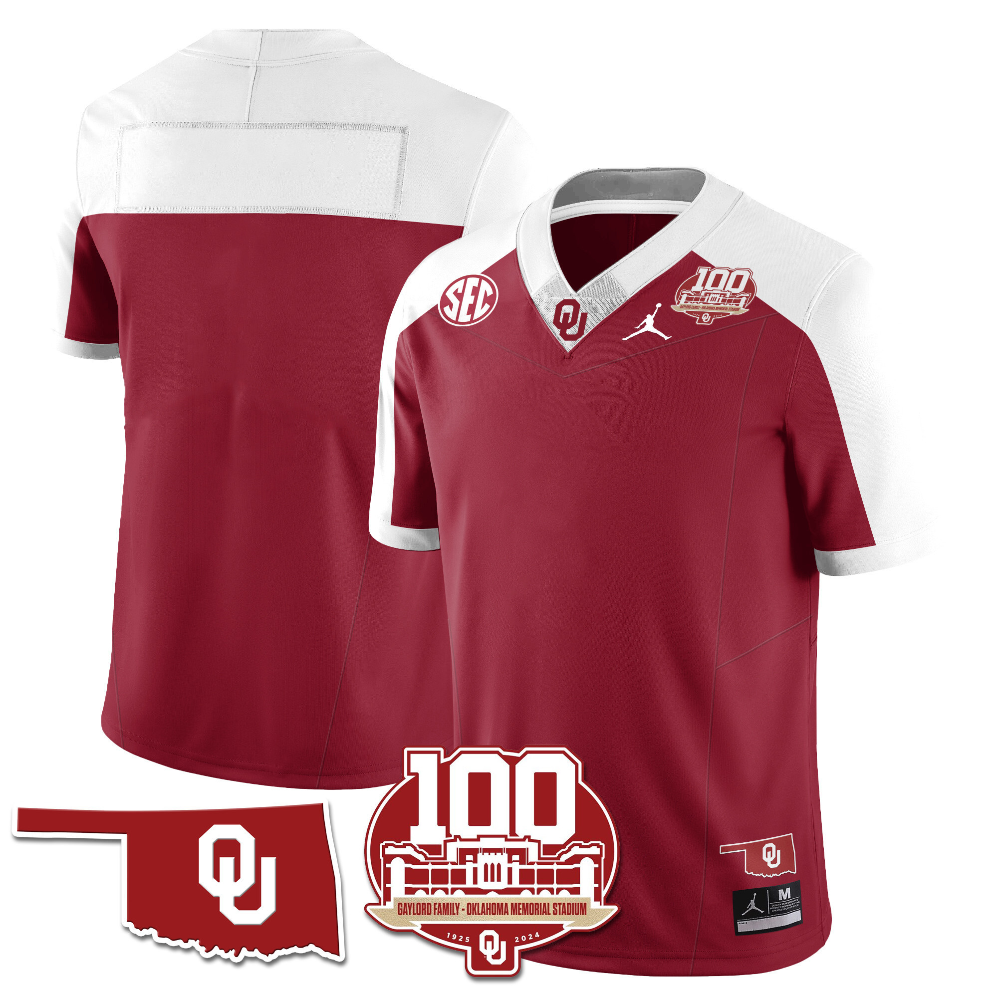 Men's Oklahoma Sooners 1946-56 Throwback Vapor Limited Jersey - 100th Season - All Stitched