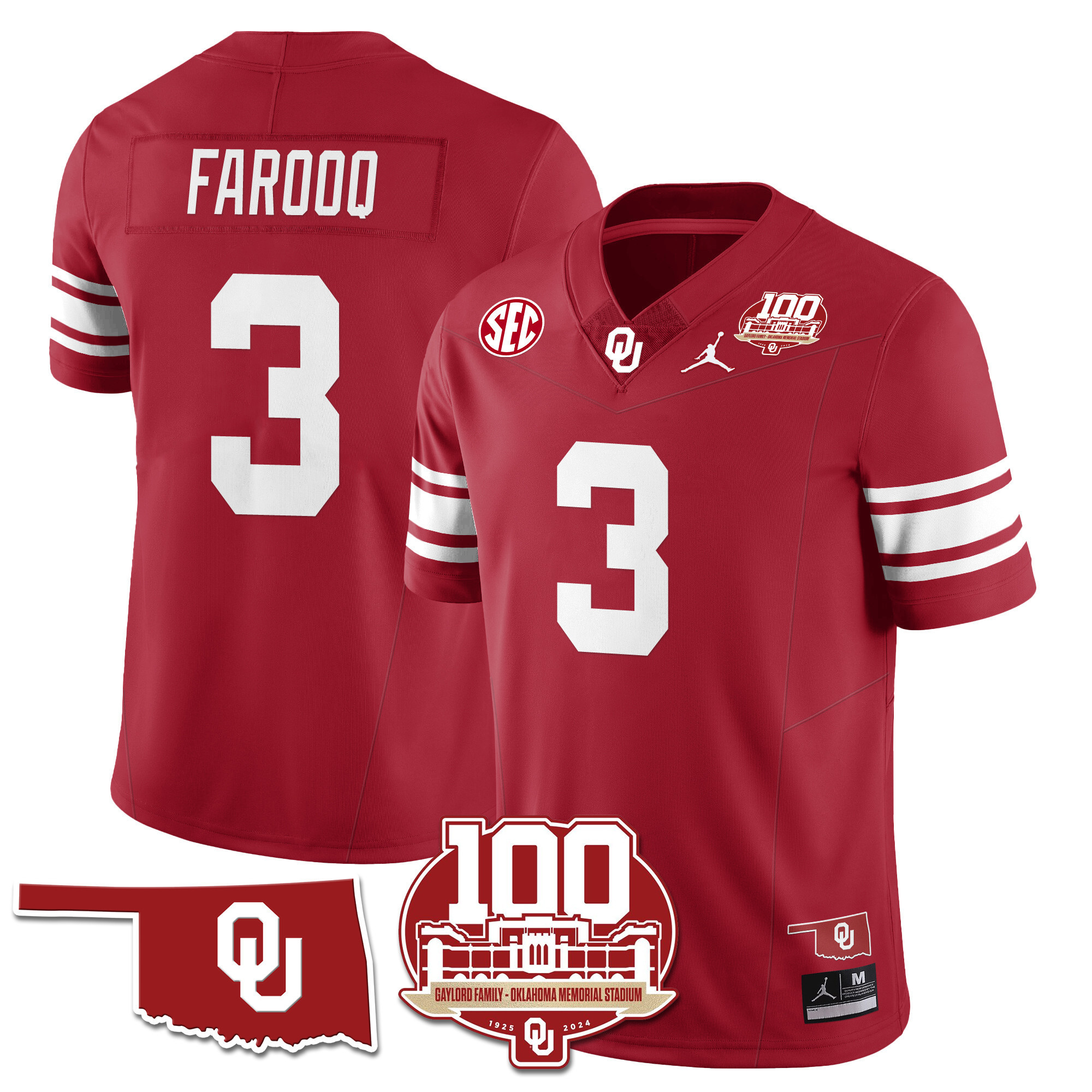 Men's Oklahoma Sooners 1946-56 Throwback Vapor Limited Jersey - 100th Season - All Stitched