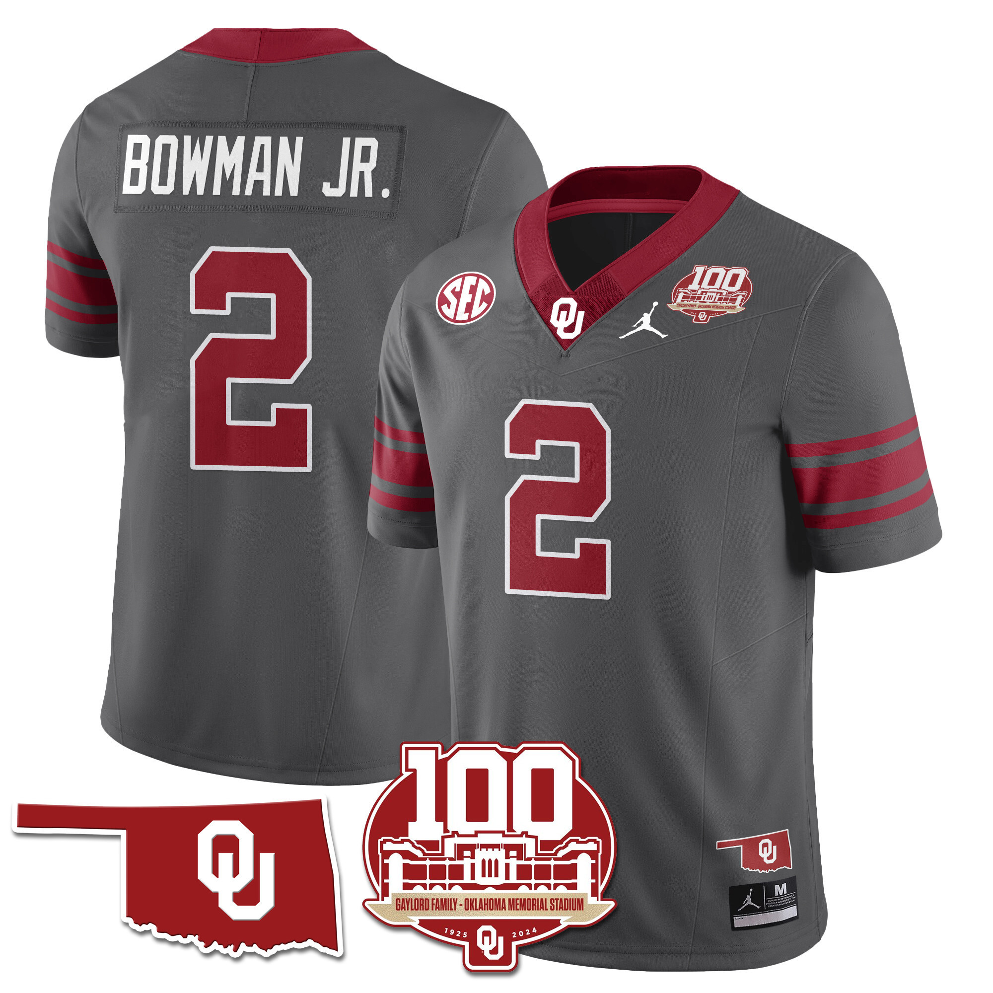 Men's Oklahoma Sooners 1946-56 Throwback Vapor Limited Jersey - 100th Season - All Stitched