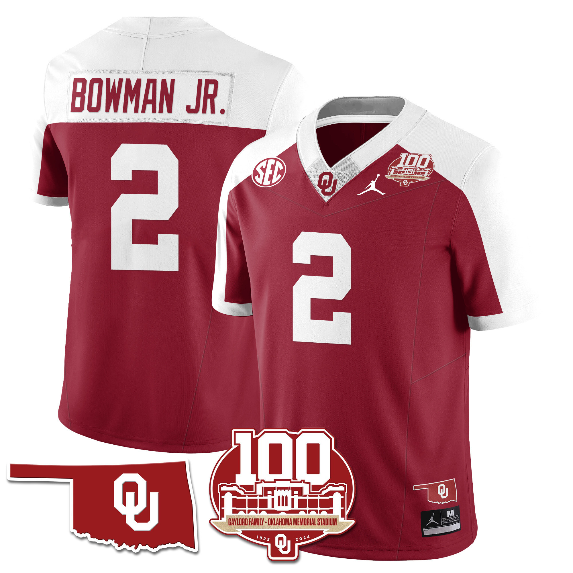 Men's Oklahoma Sooners 1946-56 Throwback Vapor Limited Jersey - 100th Season - All Stitched