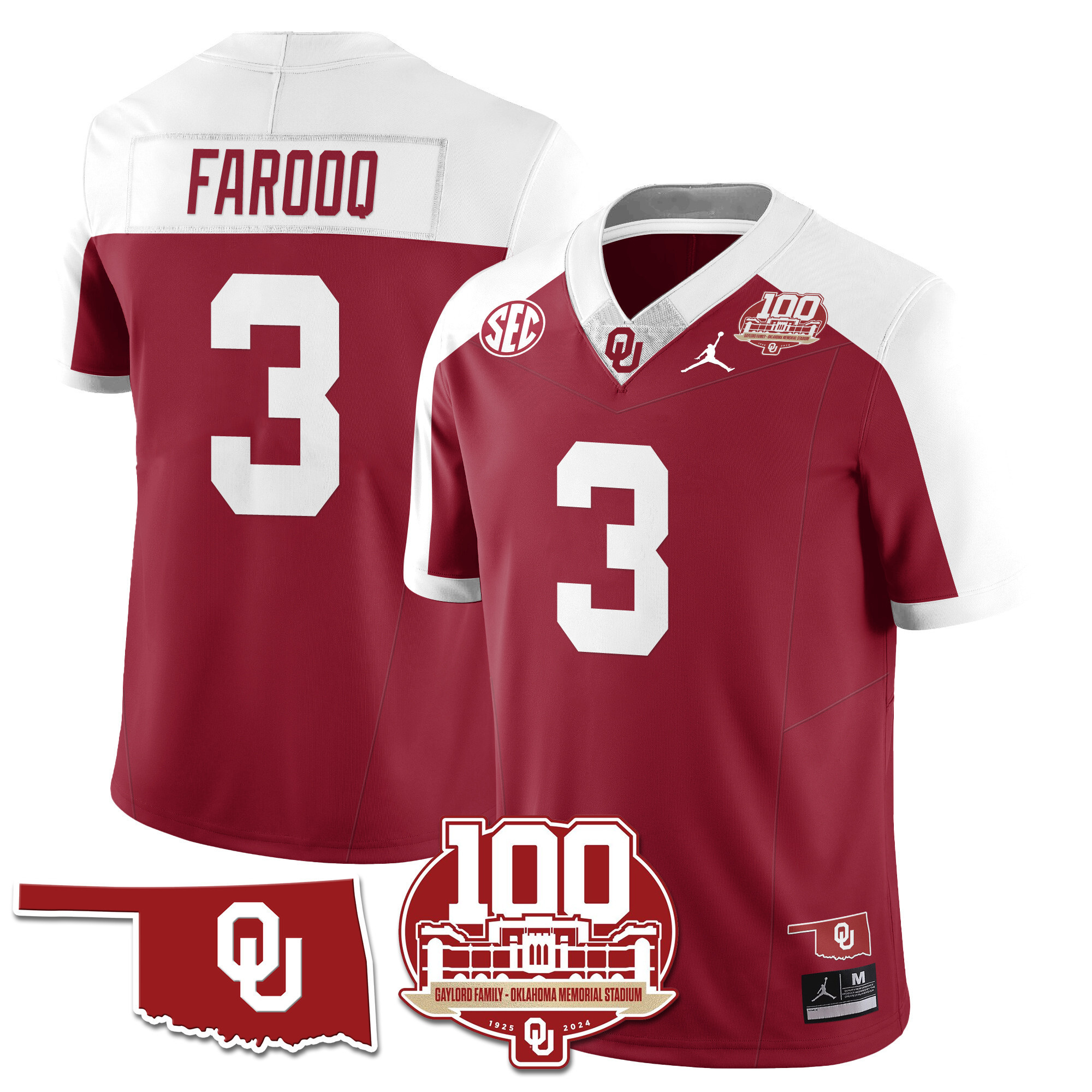 Men's Oklahoma Sooners 1946-56 Throwback Vapor Limited Jersey - 100th Season - All Stitched