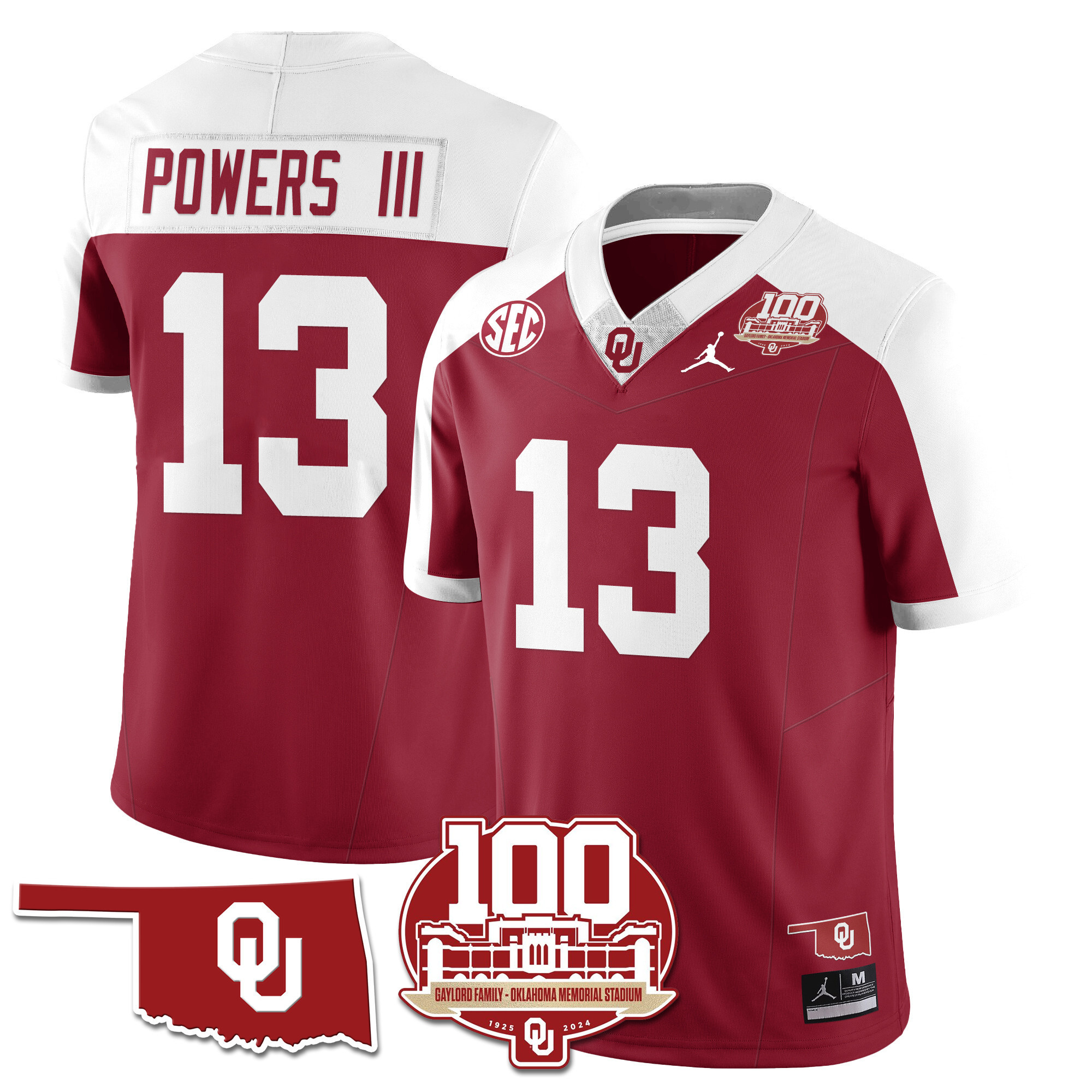 Men's Oklahoma Sooners 1946-56 Throwback Vapor Limited Jersey - 100th Season - All Stitched