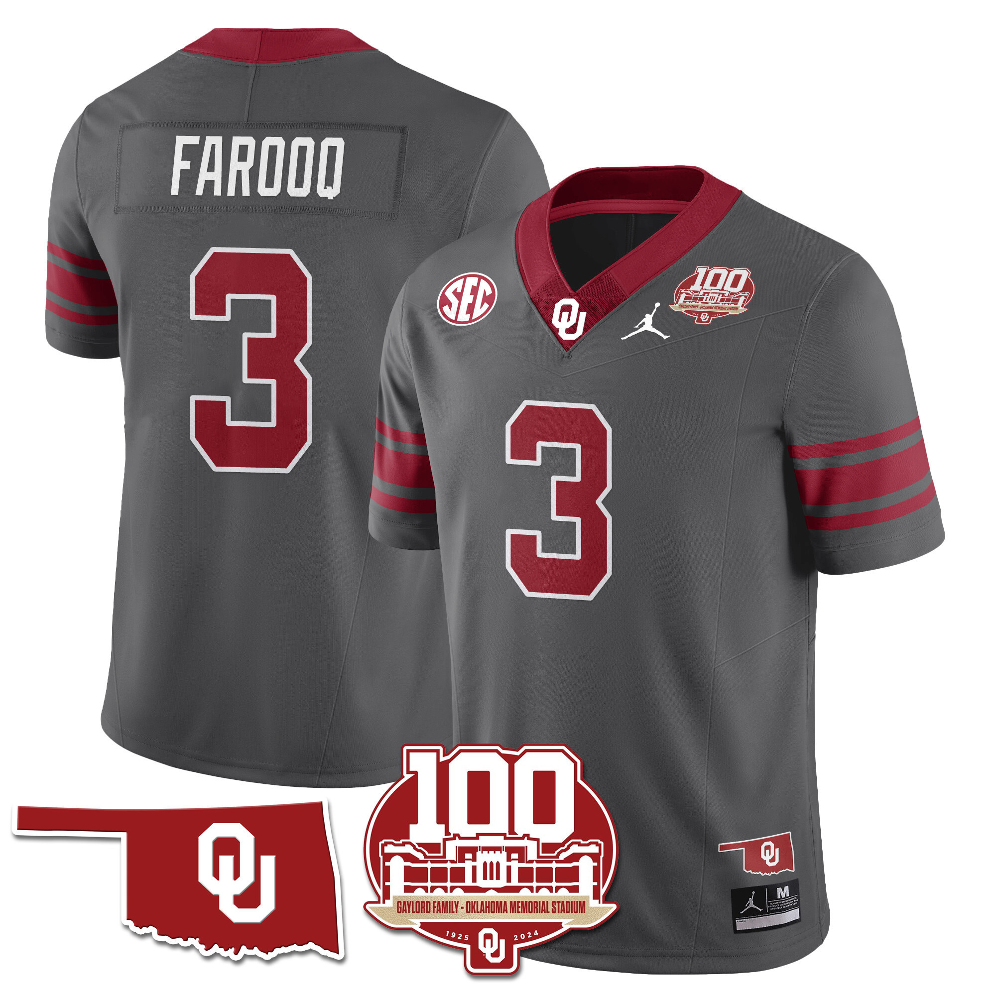 Men's Oklahoma Sooners 1946-56 Throwback Vapor Limited Jersey - 100th Season - All Stitched