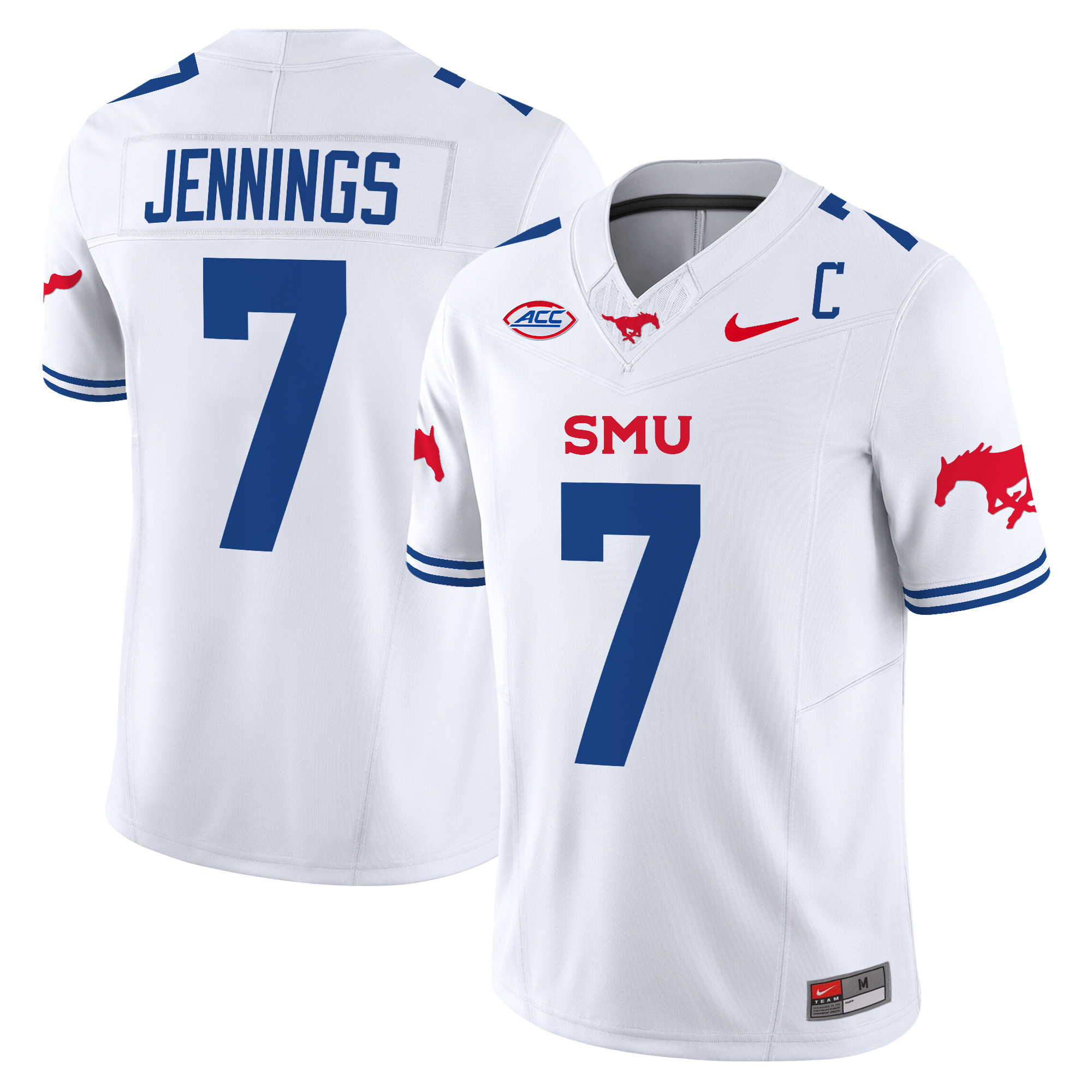 Men's SMU Mustangs "Icy Whites" Vapor Limited Jersey - All Stitched