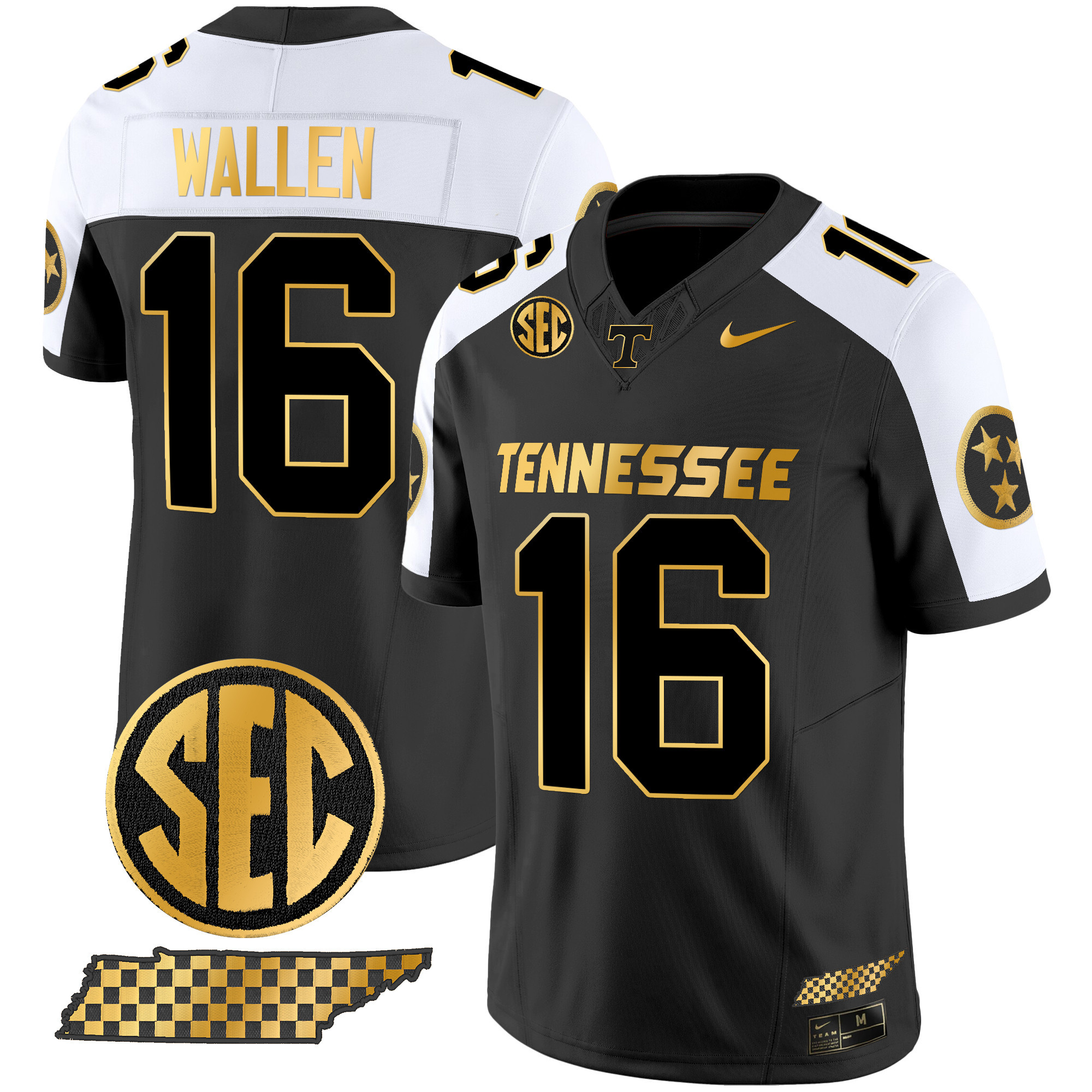 Men's Tennessee Volunteers 2024 Gold Vapor Limited Jersey - All Stitched