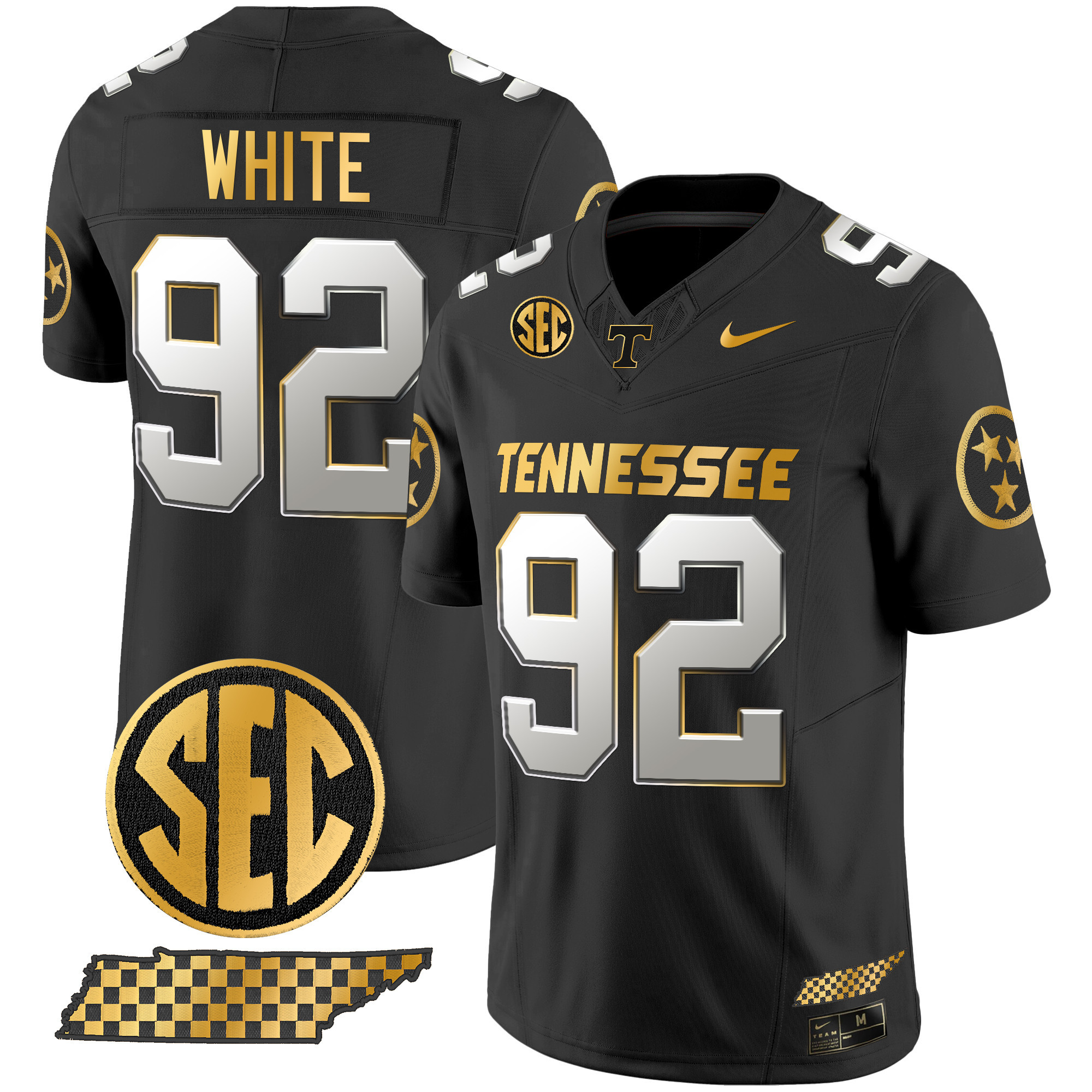 Men's Tennessee Volunteers 2024 Gold Vapor Limited Jersey - All Stitched