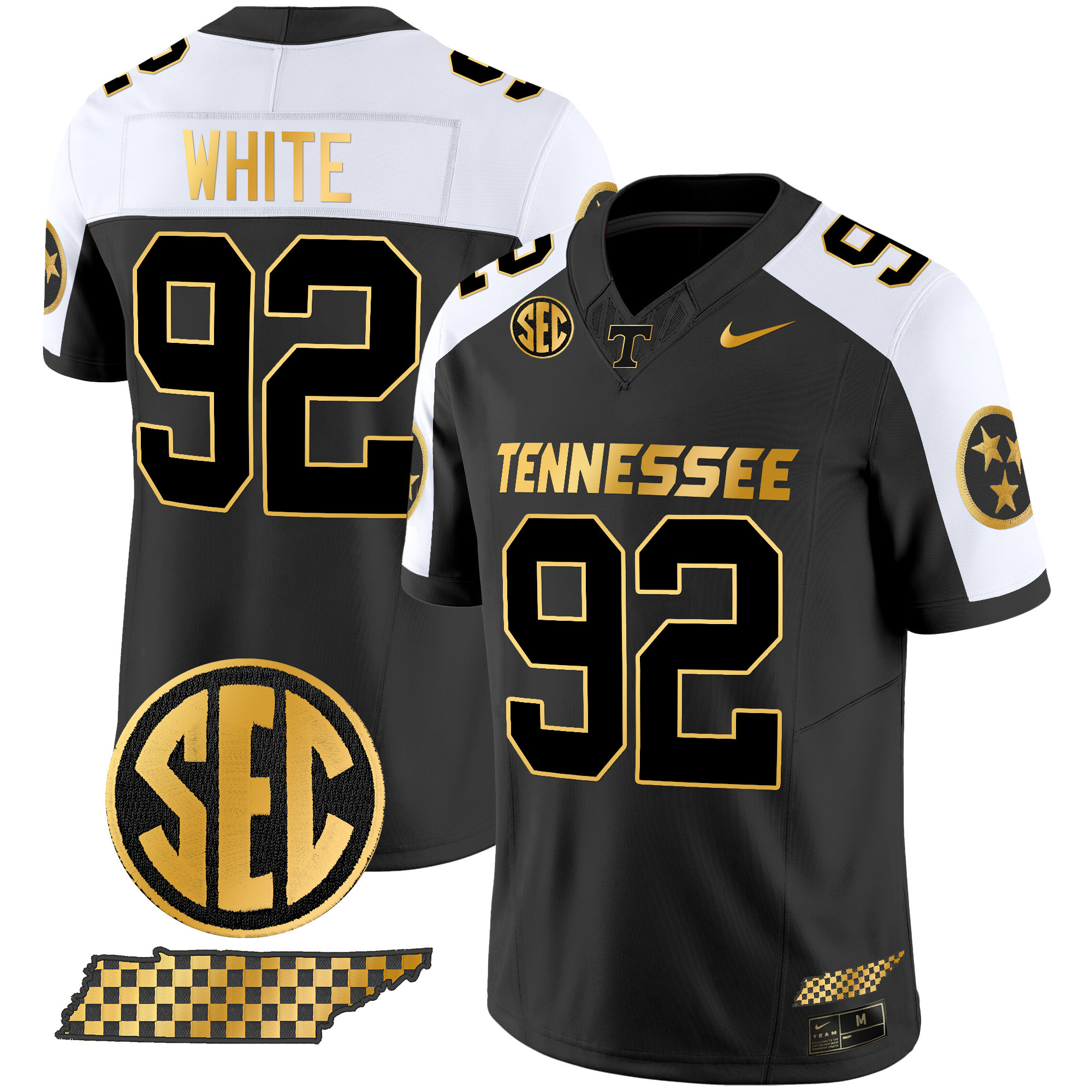 Men's Tennessee Volunteers 2024 Gold Vapor Limited Jersey - All Stitched
