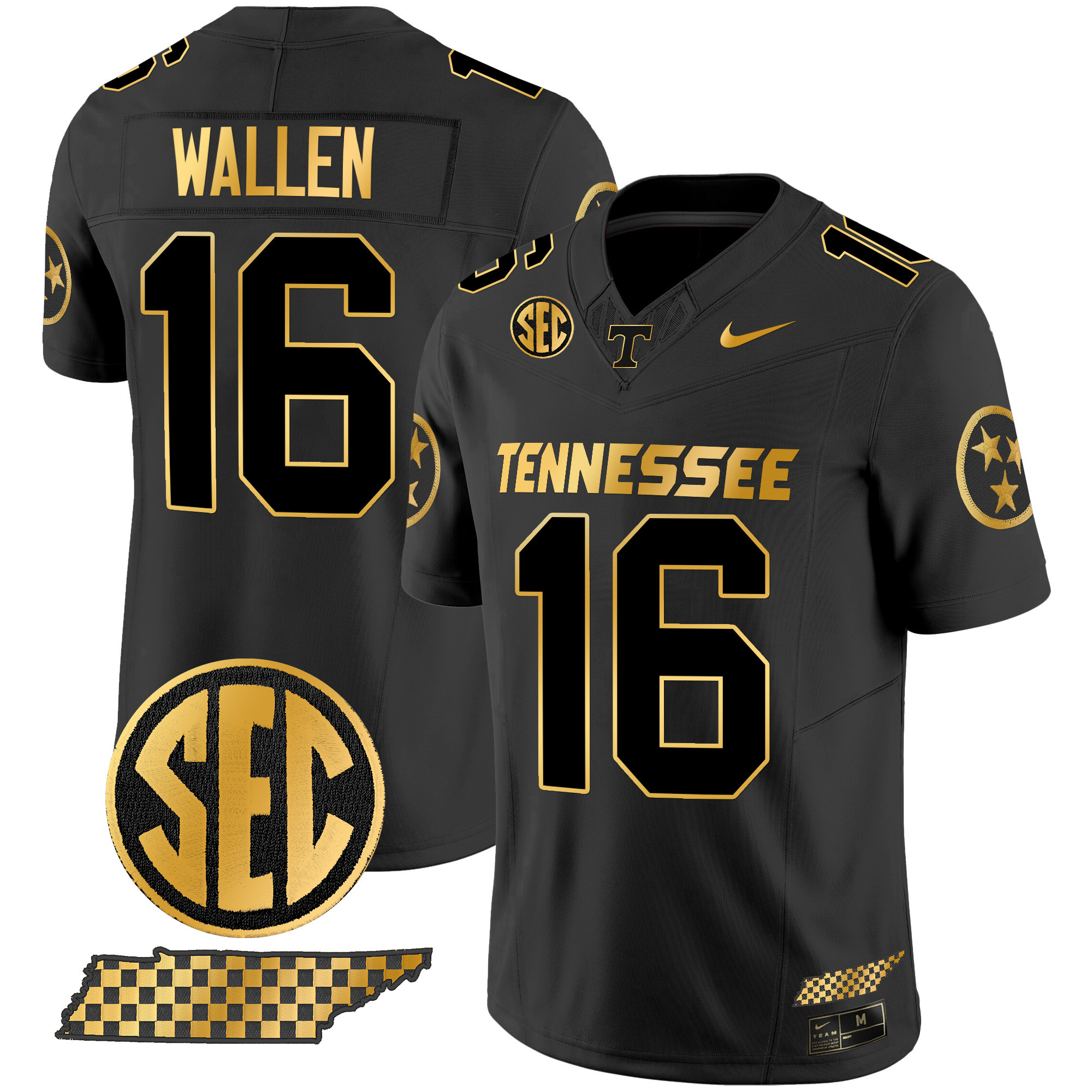 Men's Tennessee Volunteers 2024 Gold Vapor Limited Jersey - All Stitched