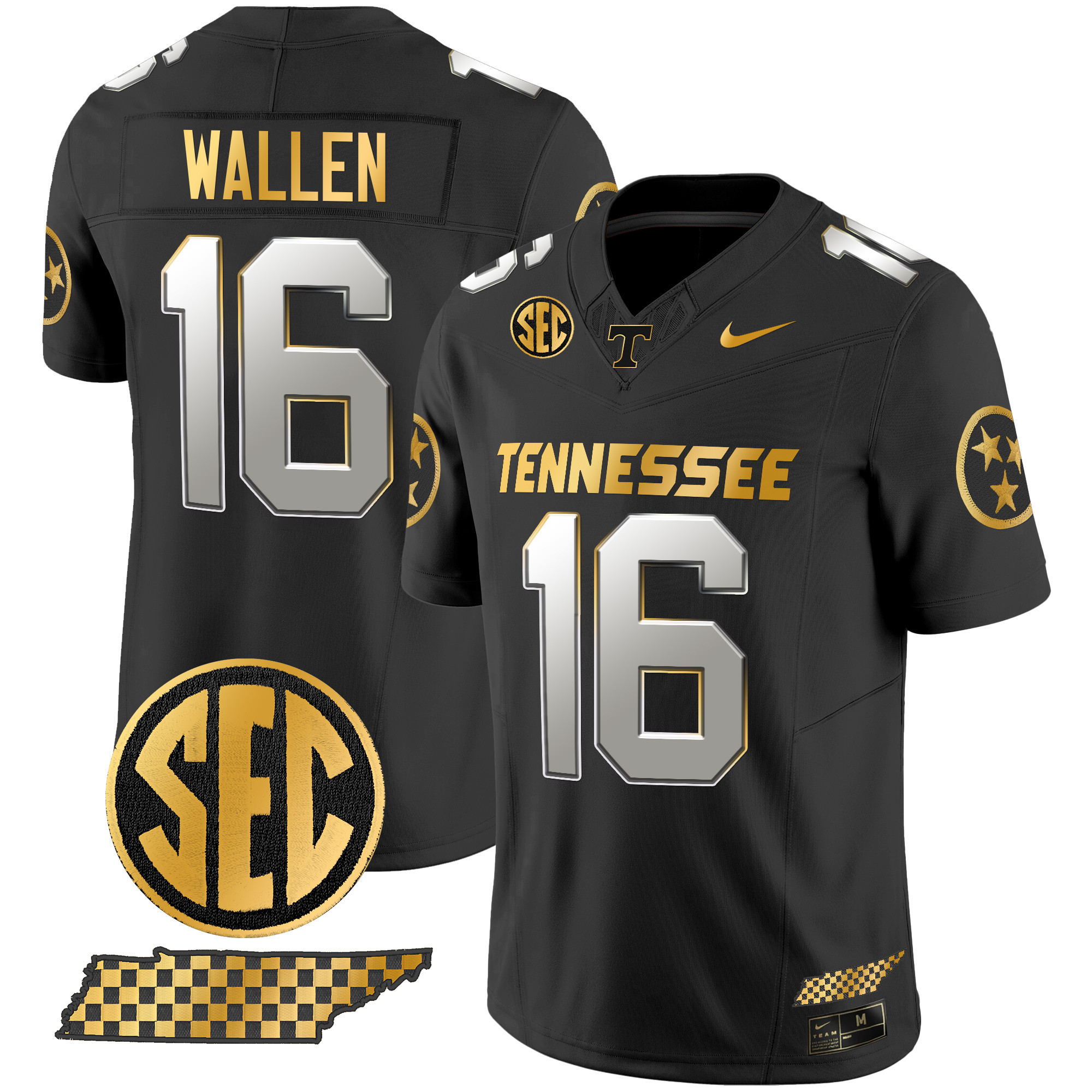 Men's Tennessee Volunteers 2024 Gold Vapor Limited Jersey - All Stitched
