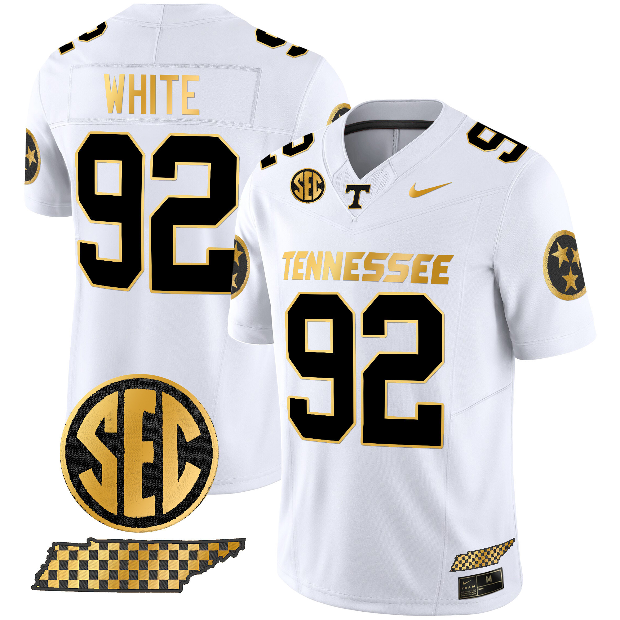 Men's Tennessee Volunteers 2024 Gold Vapor Limited Jersey - All Stitched
