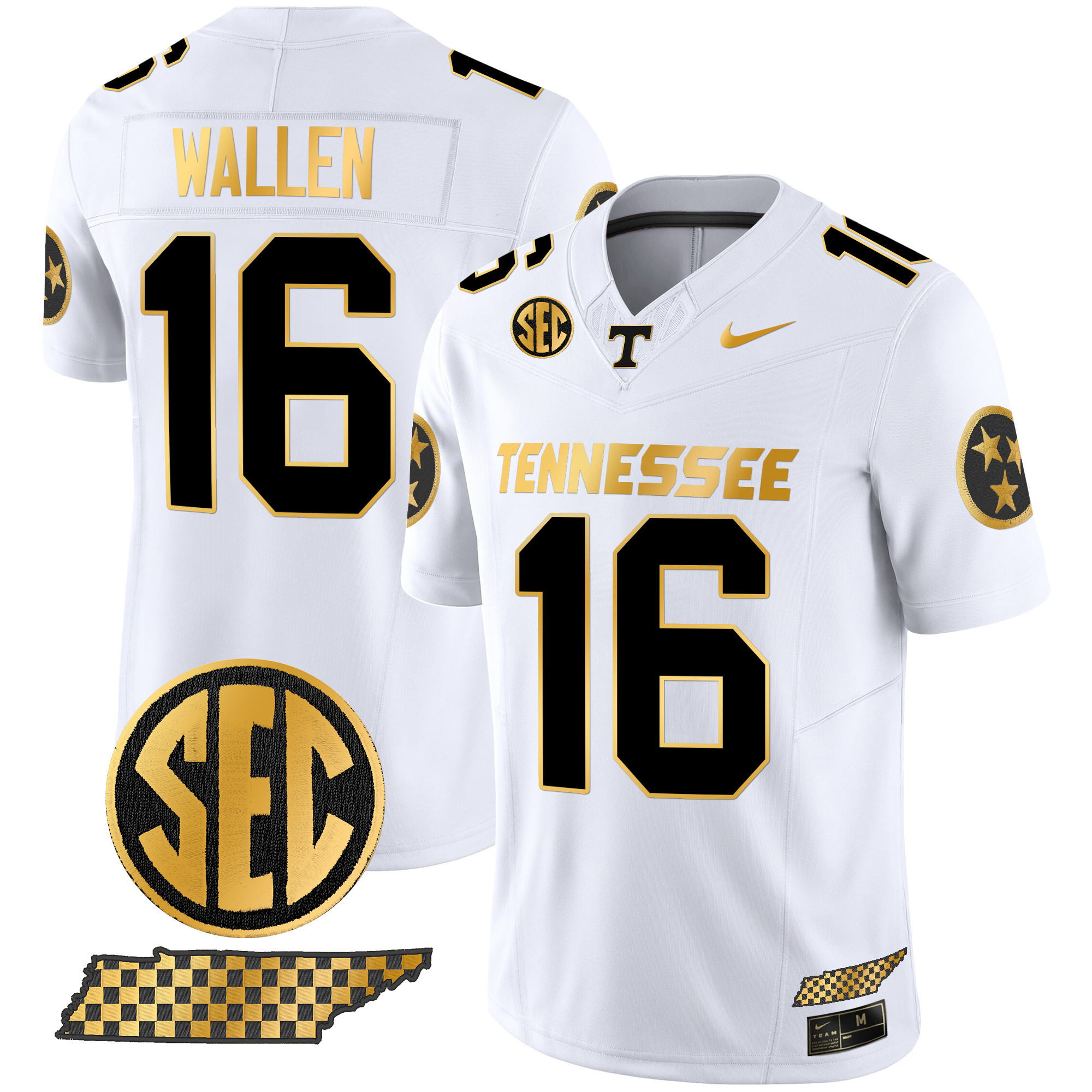 Men's Tennessee Volunteers 2024 Gold Vapor Limited Jersey - All Stitched