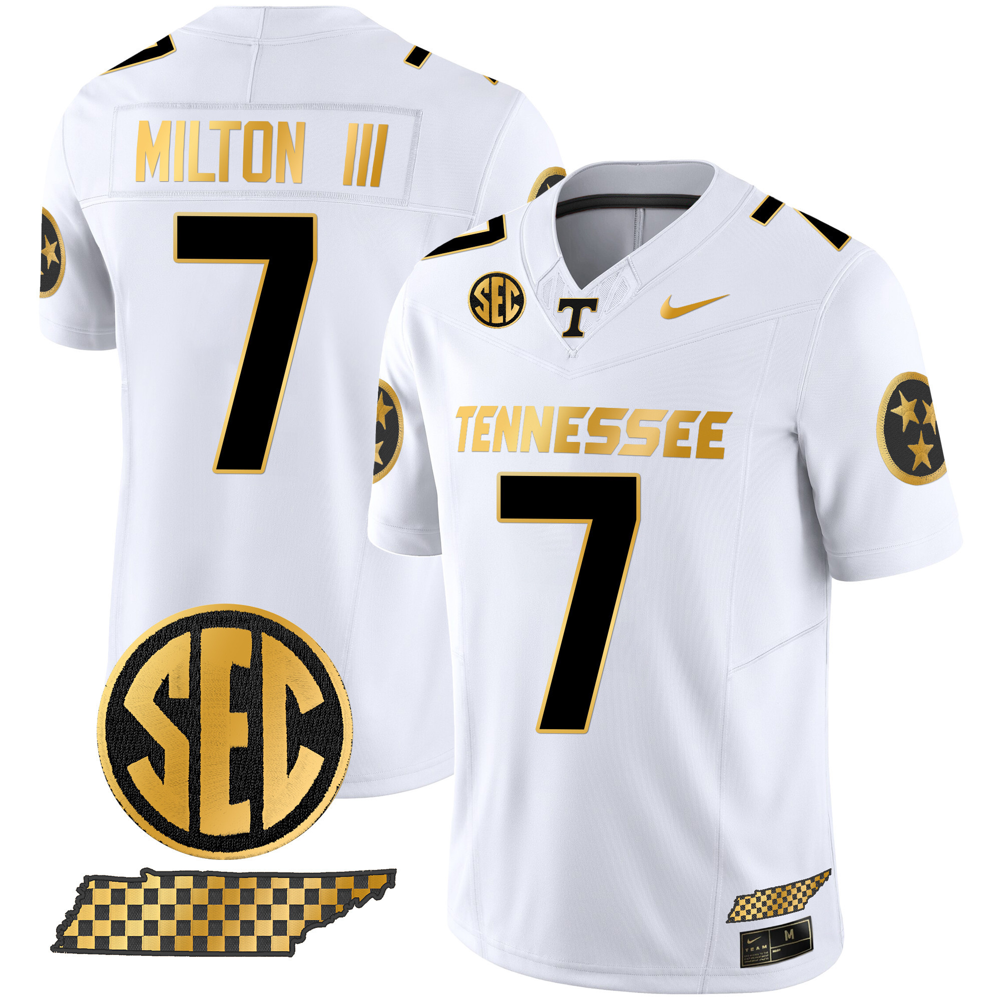 Men's Tennessee Volunteers 2024 Gold Vapor Limited Jersey - All Stitched