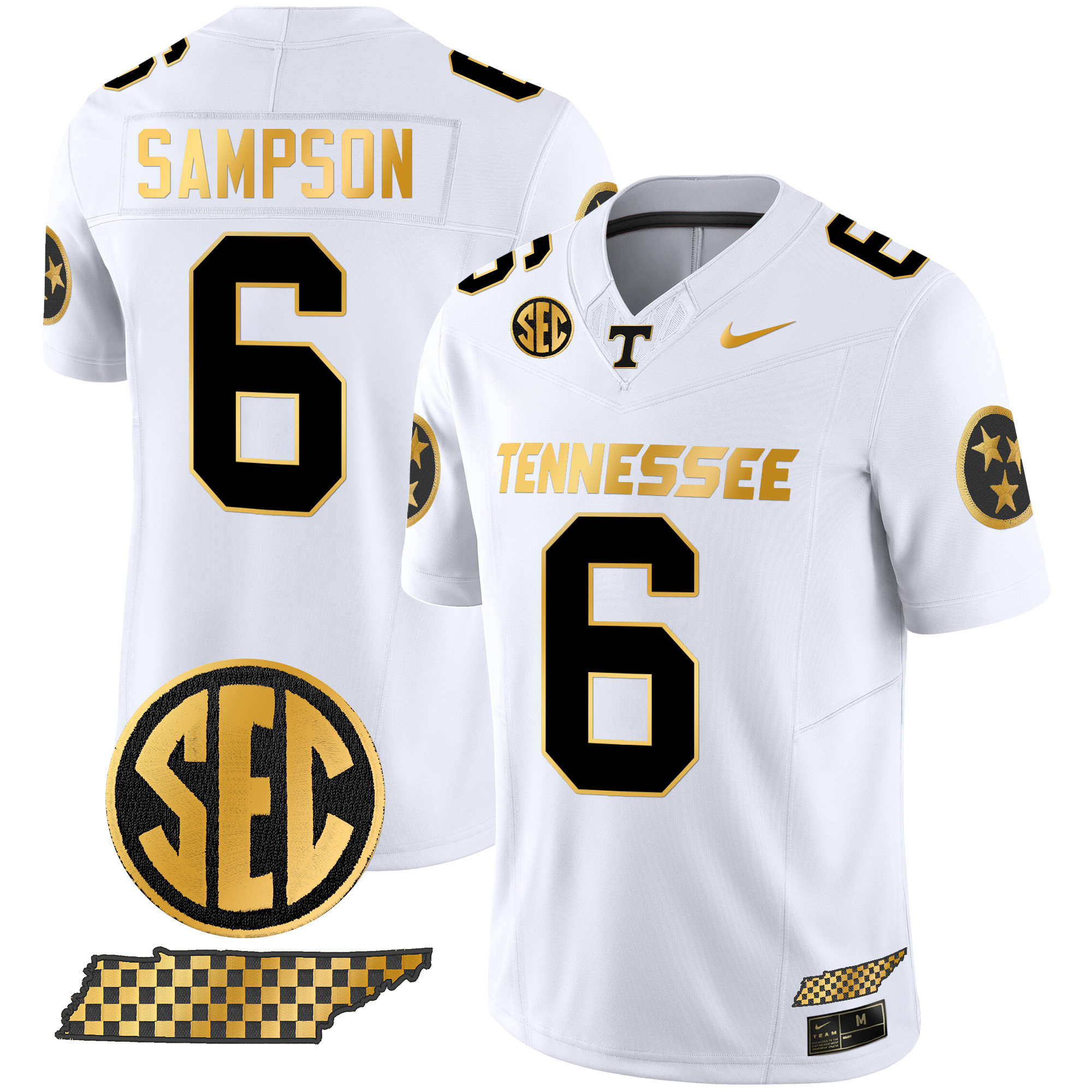 Men's Tennessee Volunteers 2024 Gold Vapor Limited Jersey - All Stitched