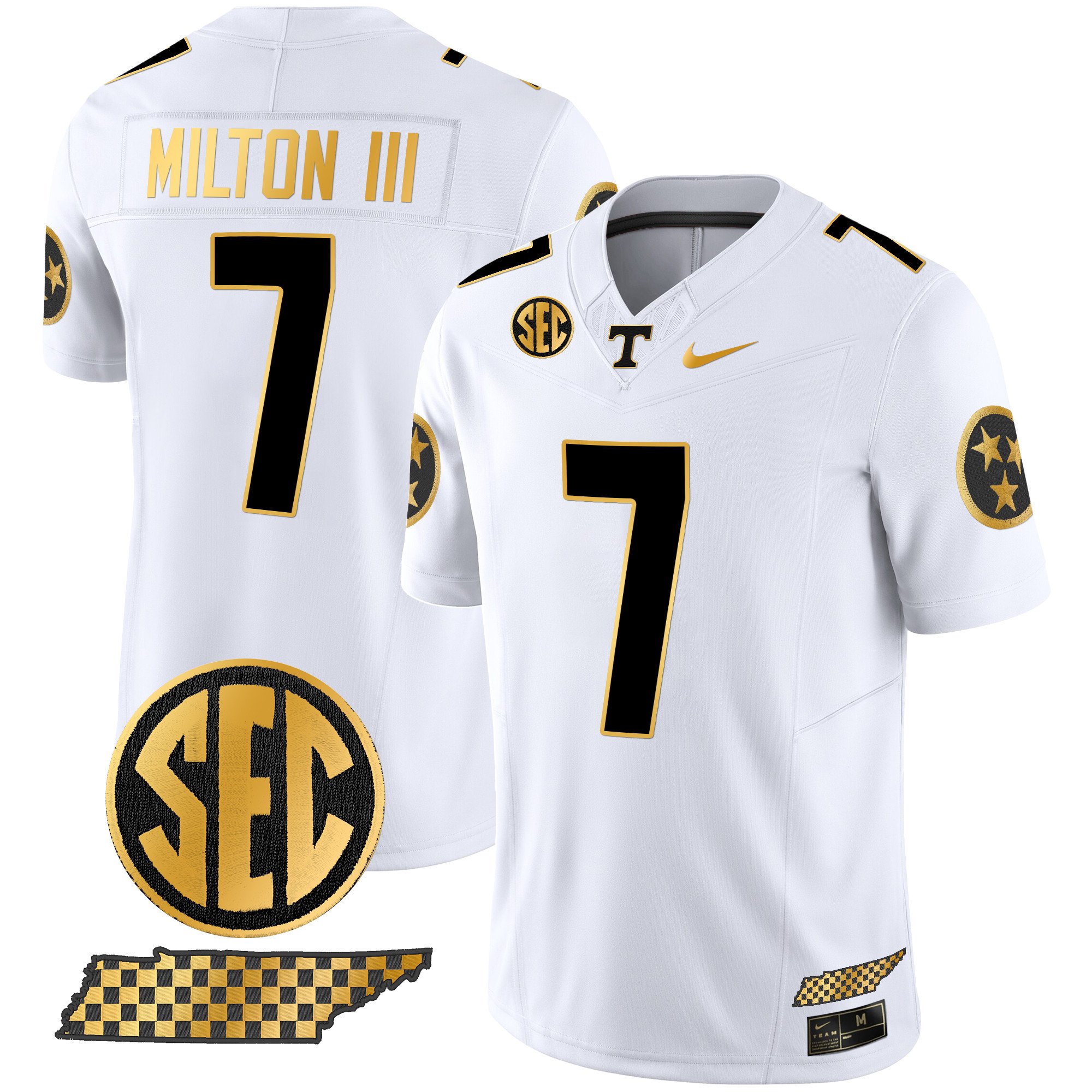 Men's Tennessee Volunteers 2024 Gold Vapor Limited Jersey V2 - All Stitched