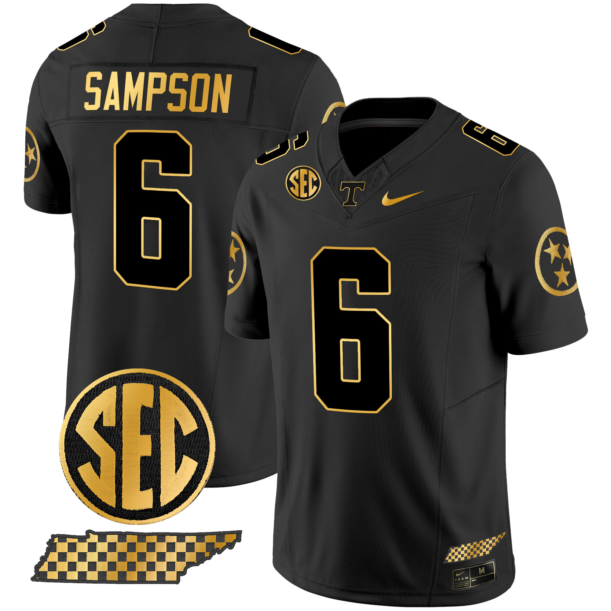 Men's Tennessee Volunteers 2024 Gold Vapor Limited Jersey V2 - All Stitched