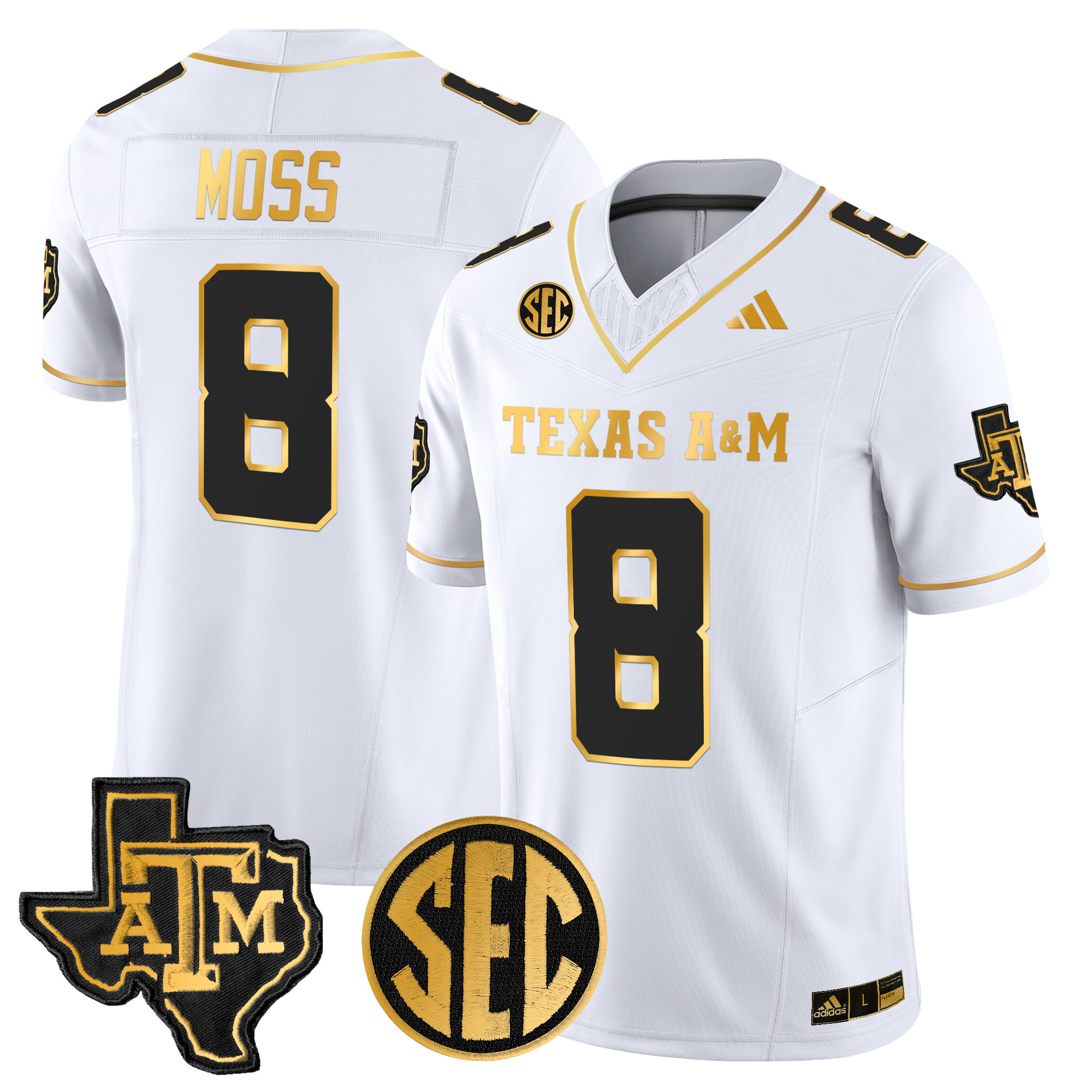 Men's Texas A&M Aggies 2024 Gold Vapor Limited Jersey - All Stitched