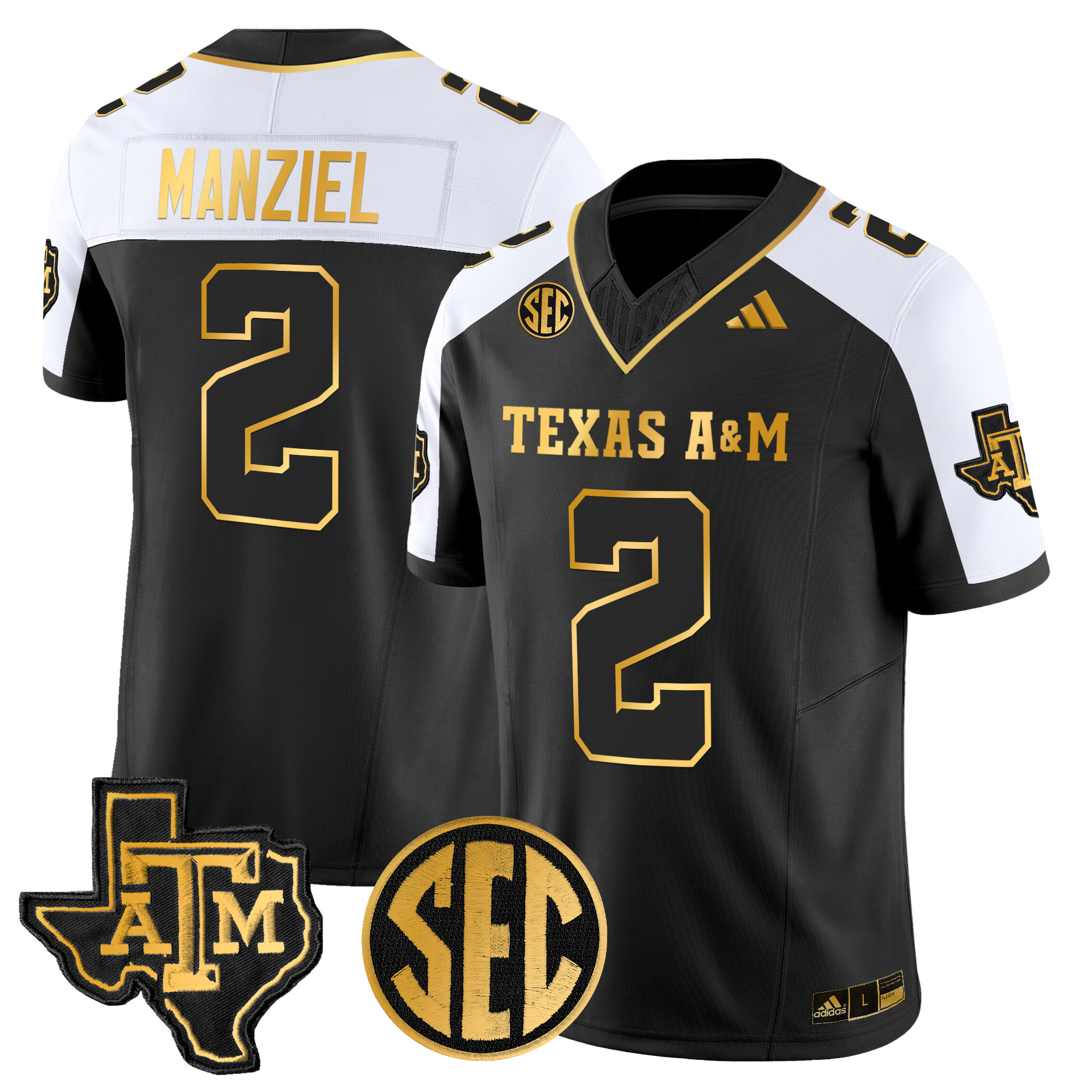 Men's Texas A&M Aggies 2024 Gold Vapor Limited Jersey - All Stitched
