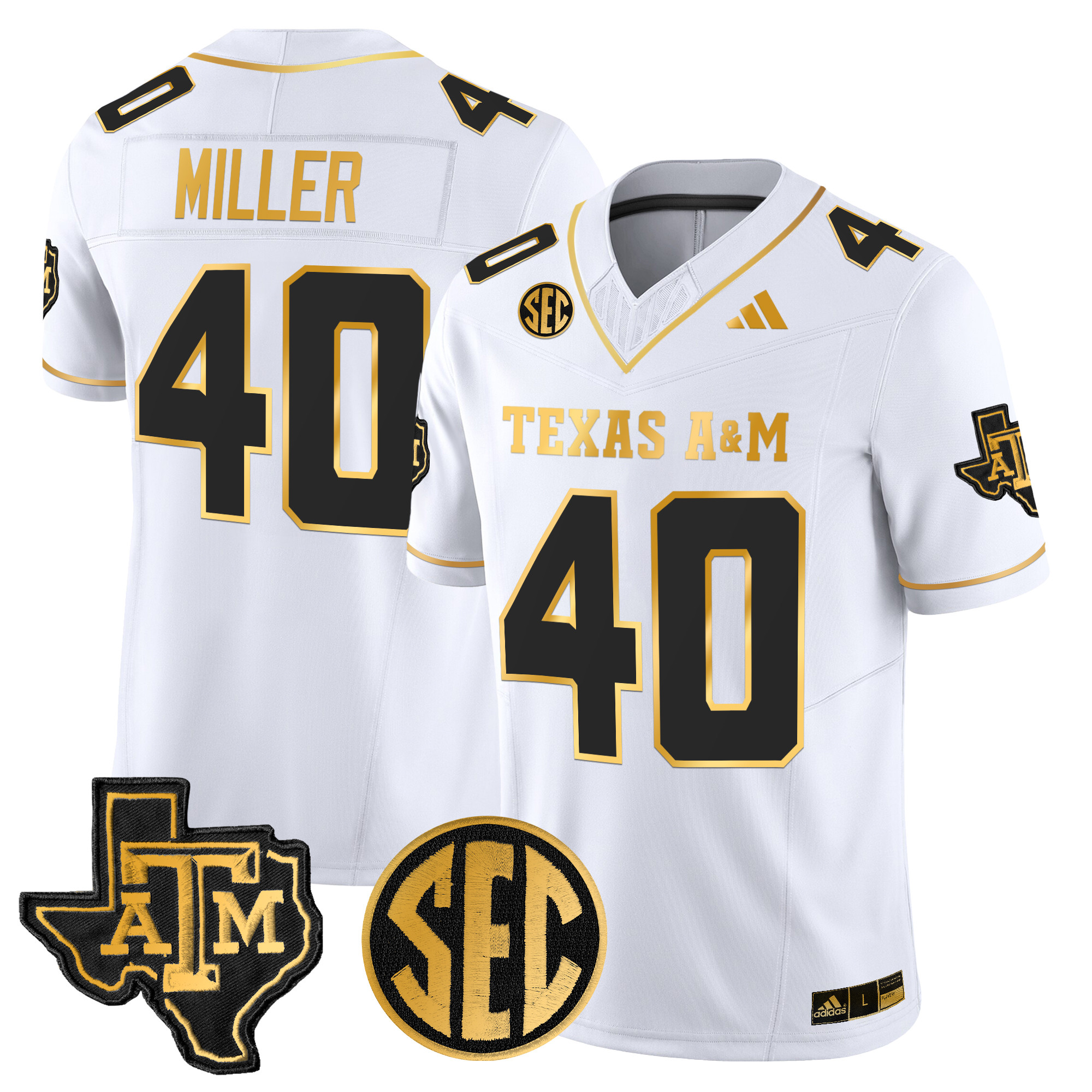 Men's Texas A&M Aggies 2024 Gold Vapor Limited Jersey - All Stitched