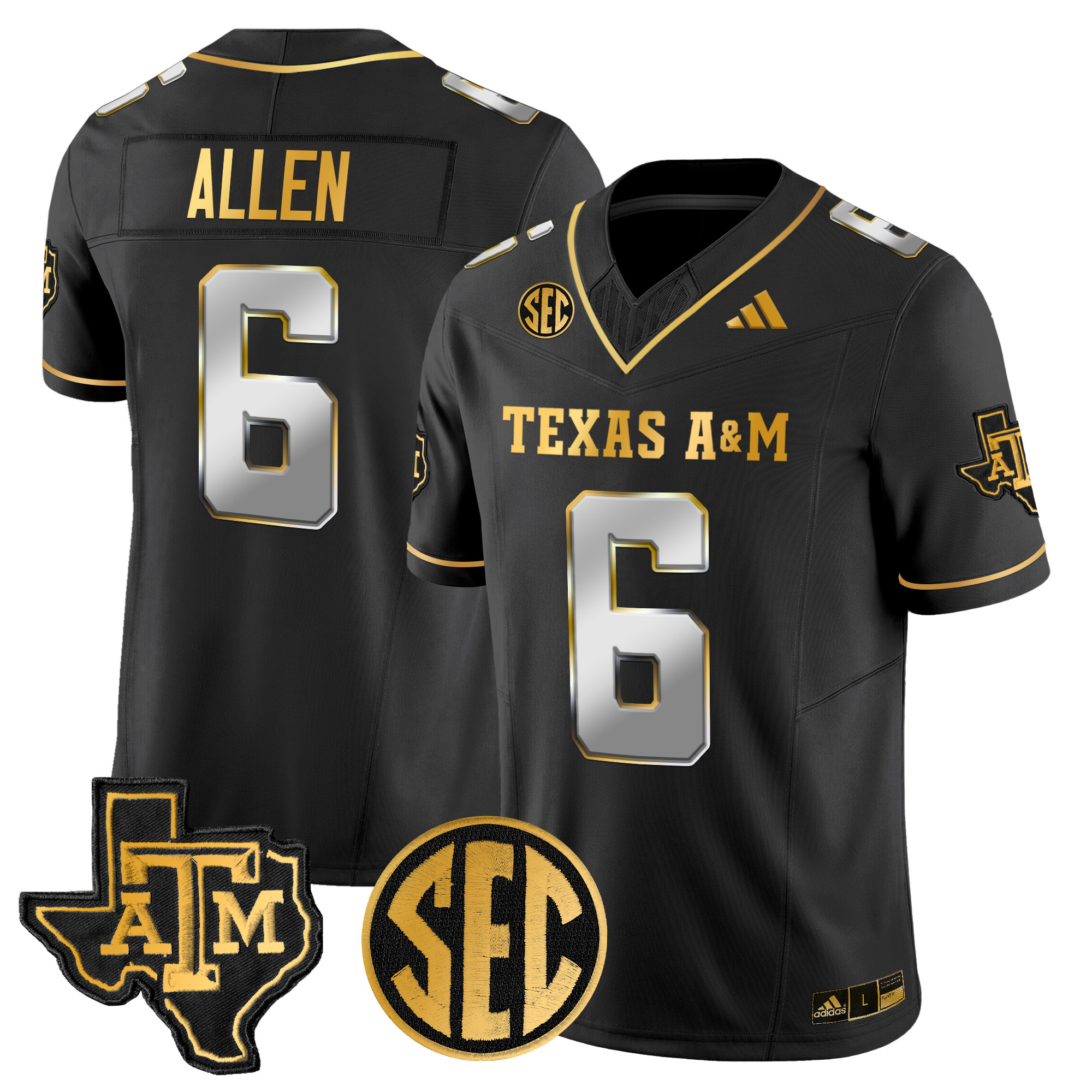 Men's Texas A&M Aggies 2024 Gold Vapor Limited Jersey - All Stitched