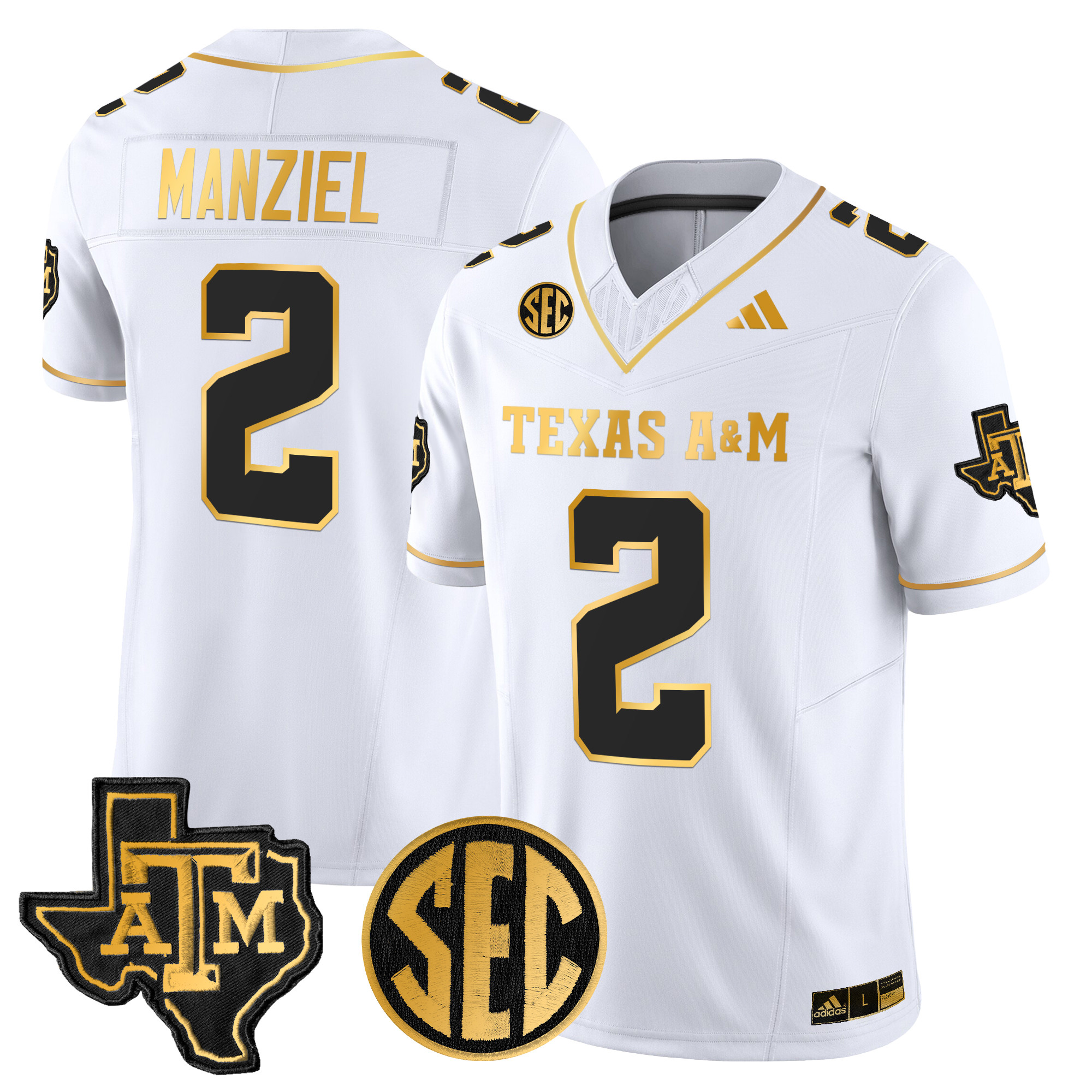 Men's Texas A&M Aggies 2024 Gold Vapor Limited Jersey - All Stitched