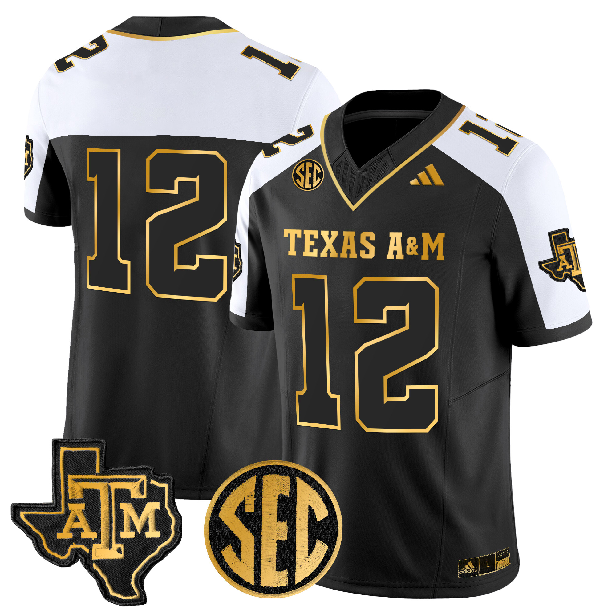 Men's Texas A&M Aggies 2024 Gold Vapor Limited Jersey - All Stitched
