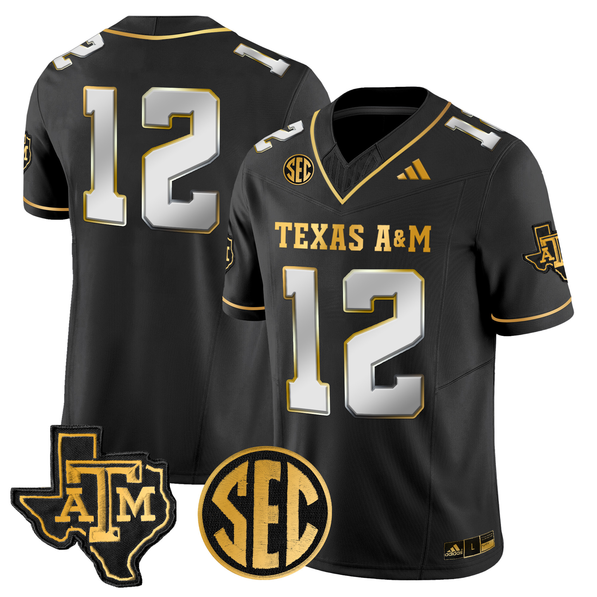 Men's Texas A&M Aggies 2024 Gold Vapor Limited Jersey - All Stitched