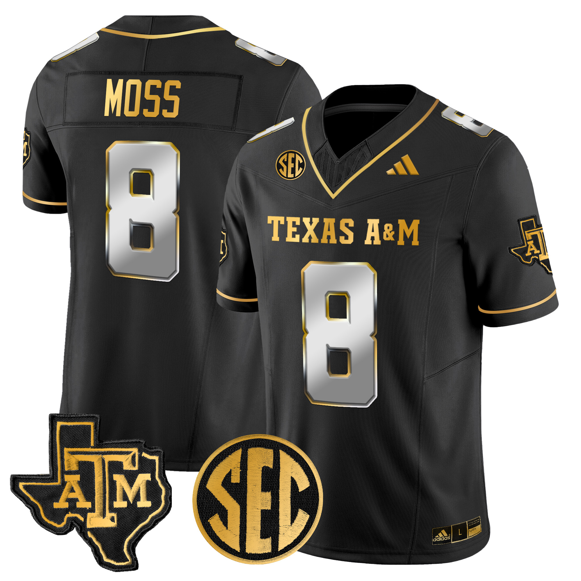 Men's Texas A&M Aggies 2024 Gold Vapor Limited Jersey - All Stitched