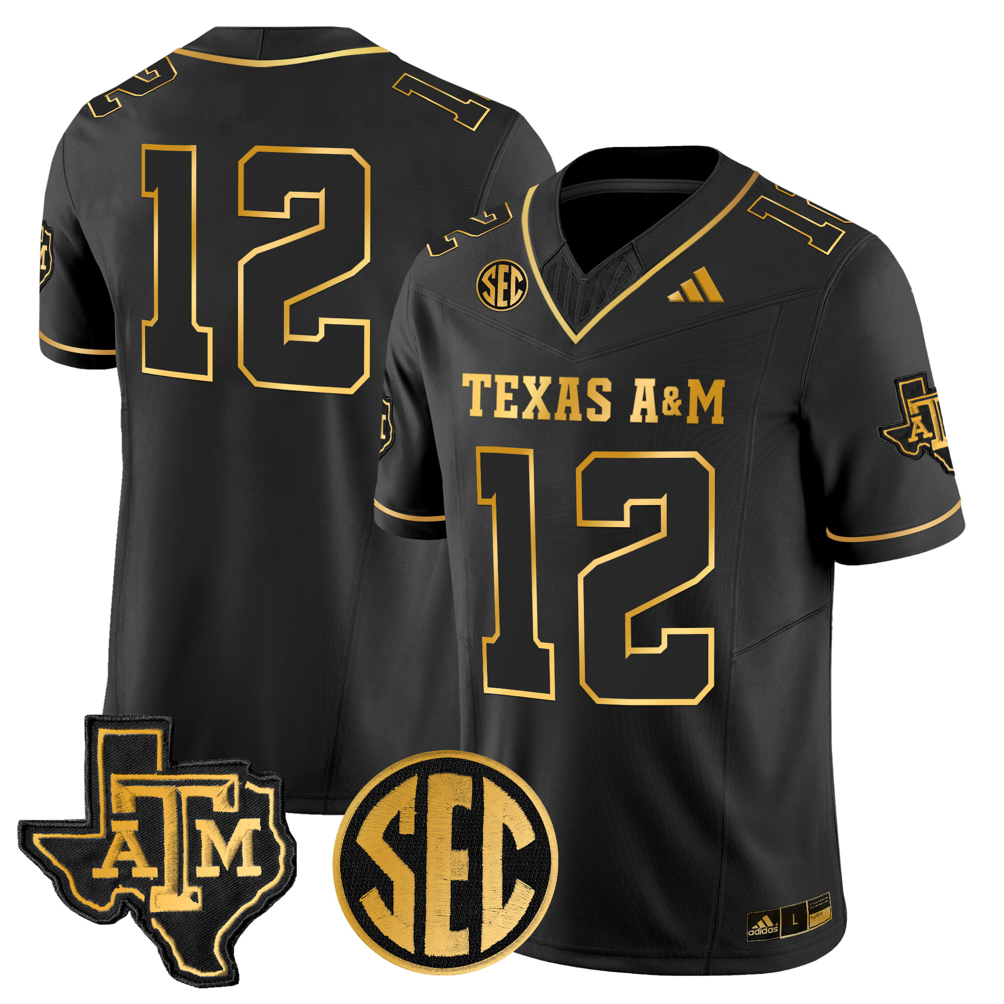 Men's Texas A&M Aggies 2024 Gold Vapor Limited Jersey - All Stitched