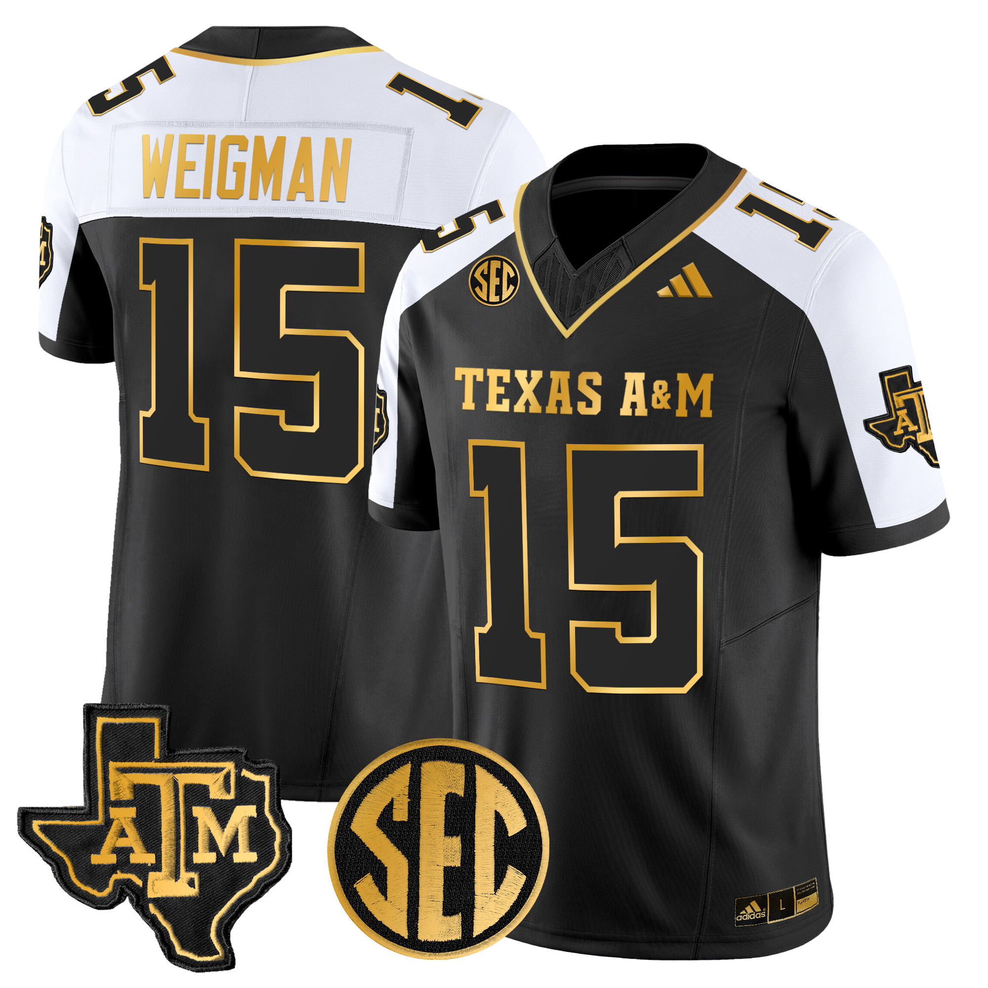 Men's Texas A&M Aggies 2024 Gold Vapor Limited Jersey - All Stitched